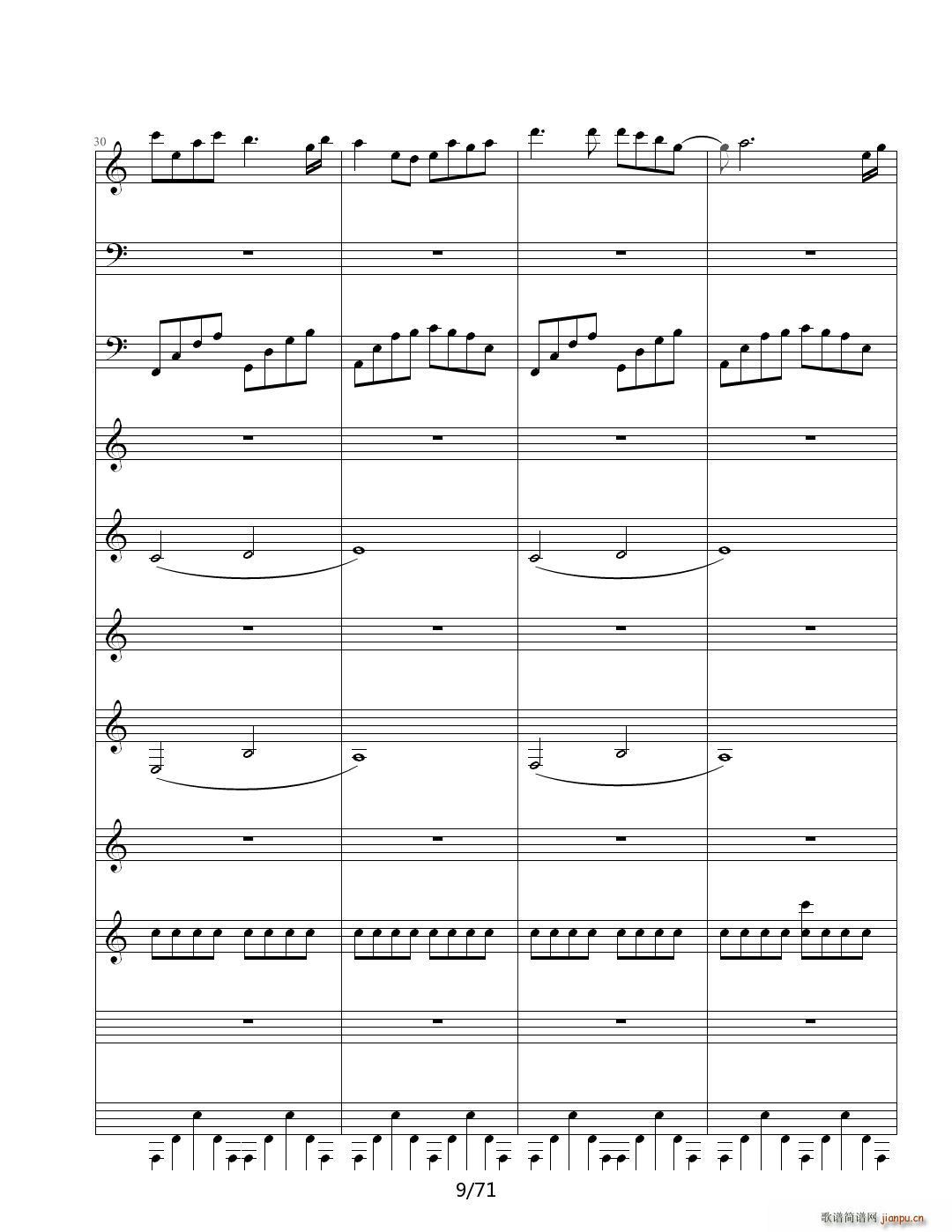 虚伪的做作 C调(钢琴谱)9