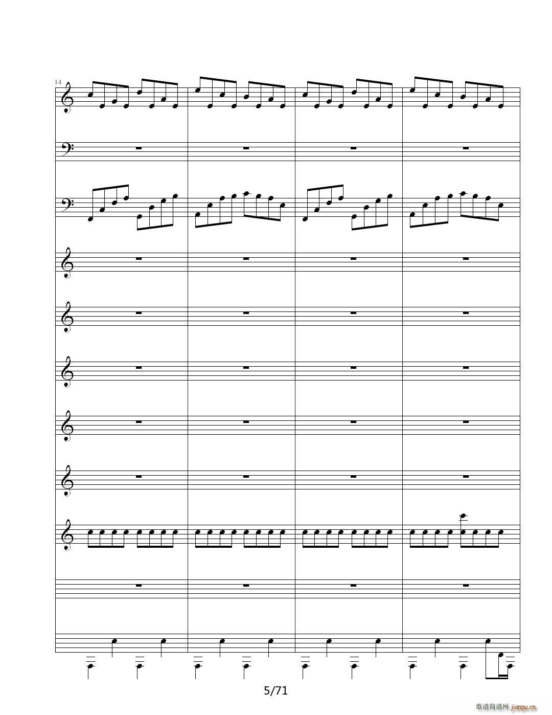 虚伪的做作 C调(钢琴谱)5