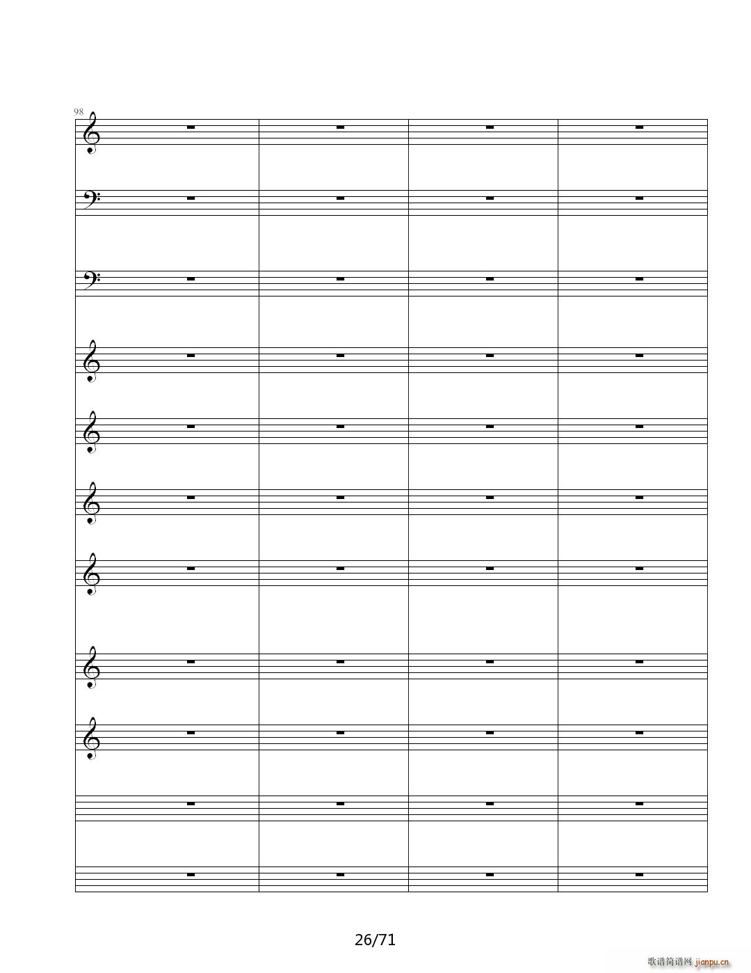 虚伪的做作 C调(钢琴谱)26