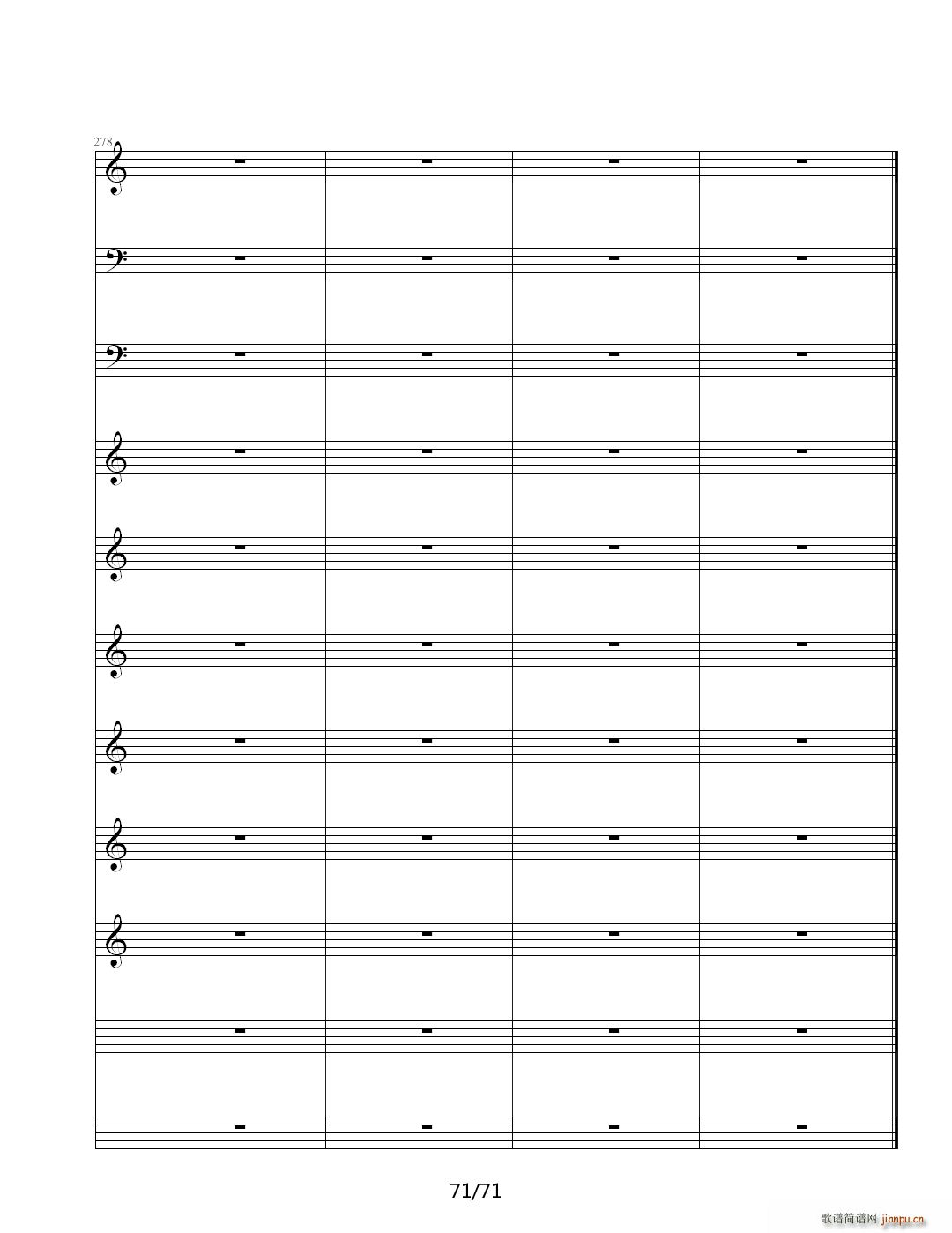 虚伪的做作 C调(钢琴谱)71