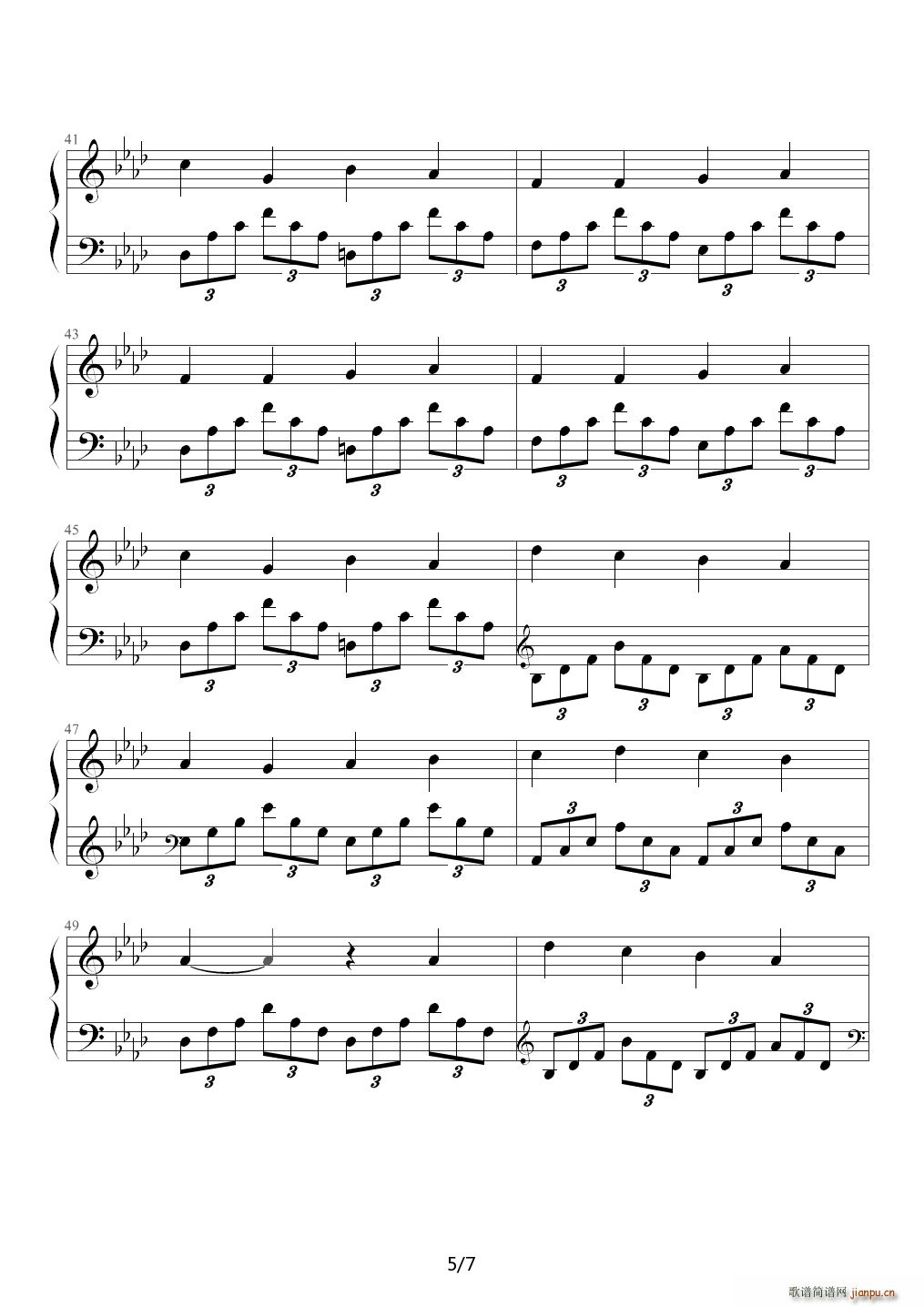 Dying 演奏版 降E调(钢琴谱)5