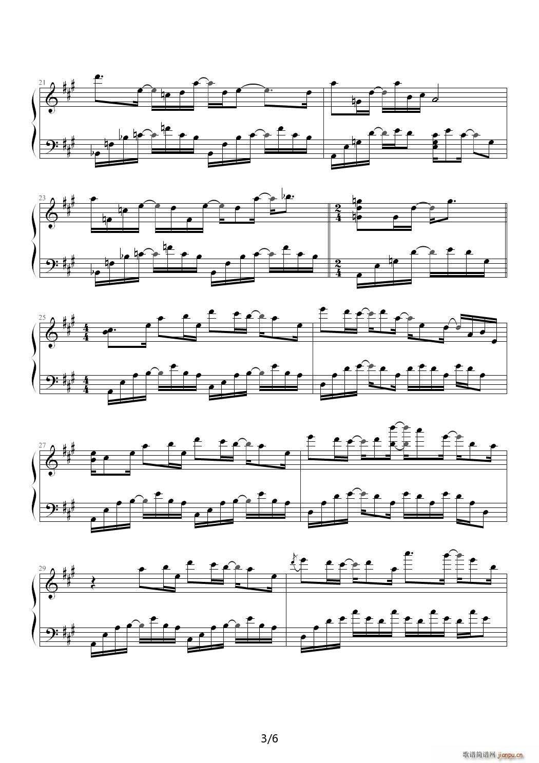 Wonder Boy A调(钢琴谱)3