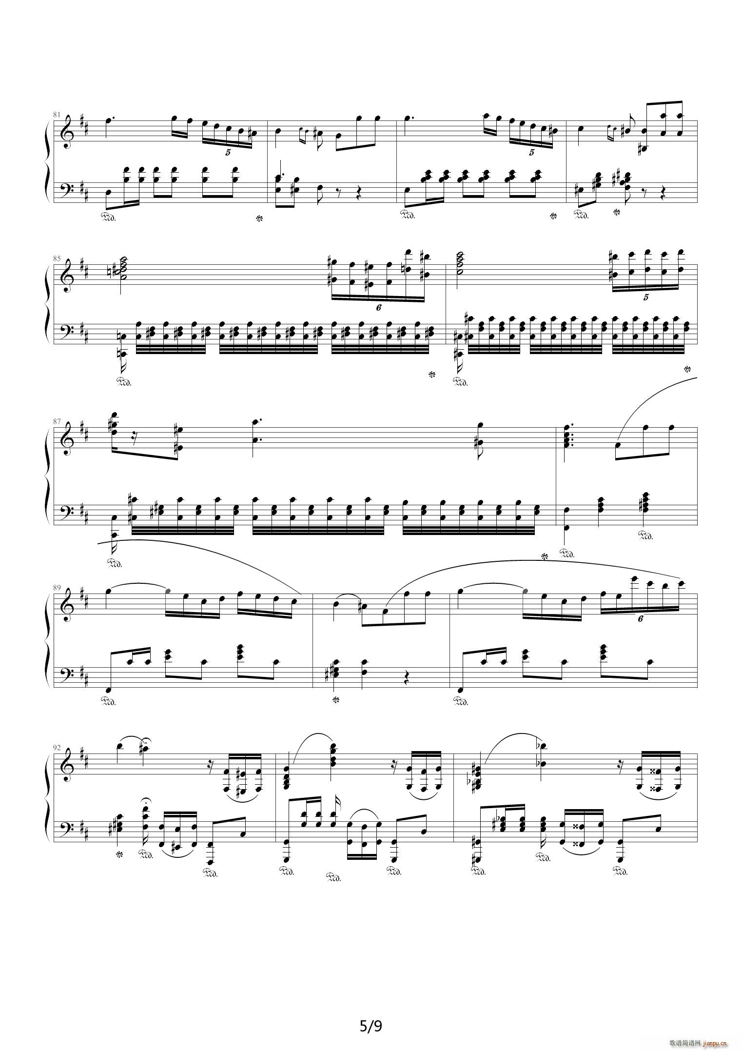 Polonaise in D Major D调(钢琴谱)5