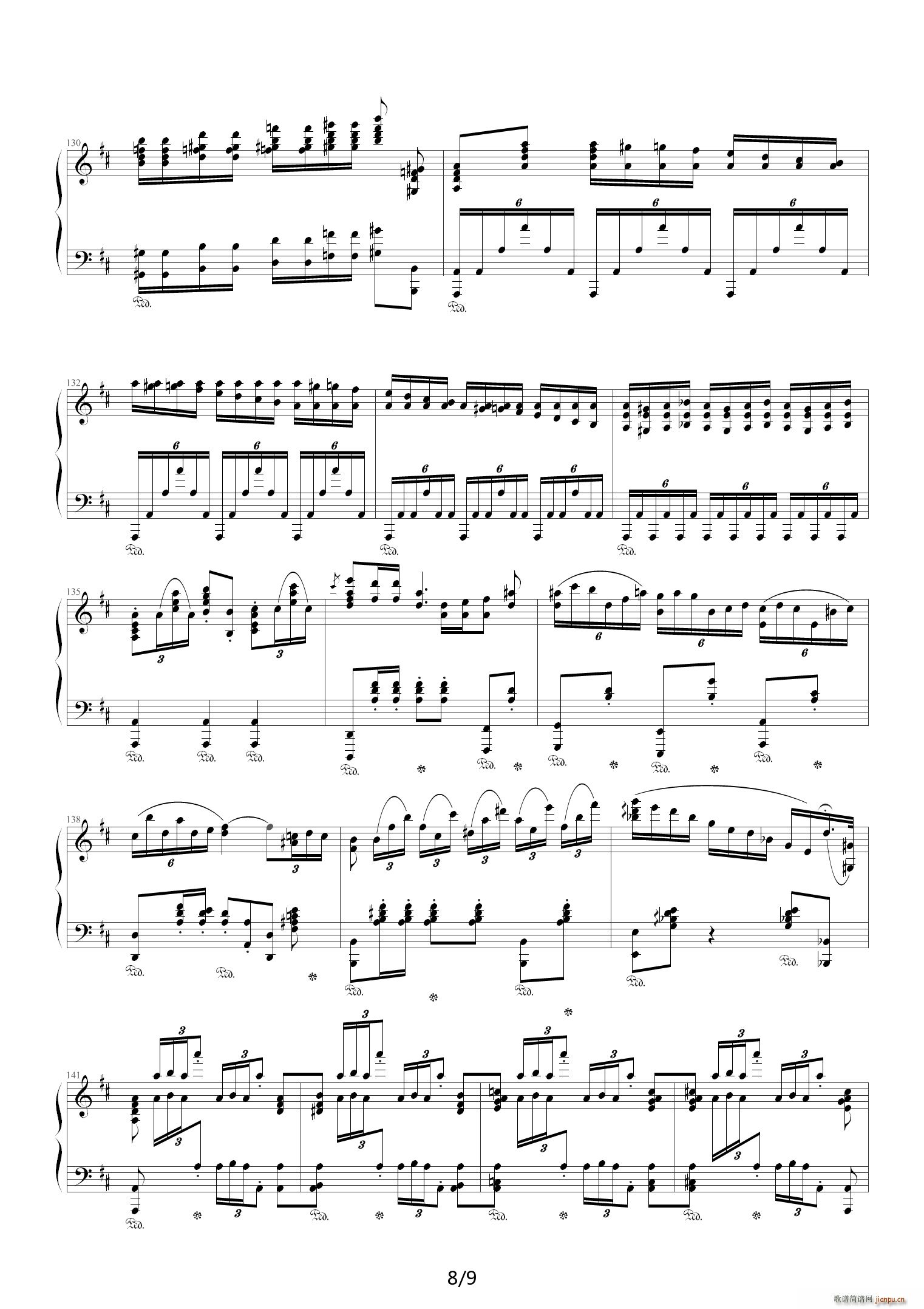 Polonaise in D Major D调(钢琴谱)8