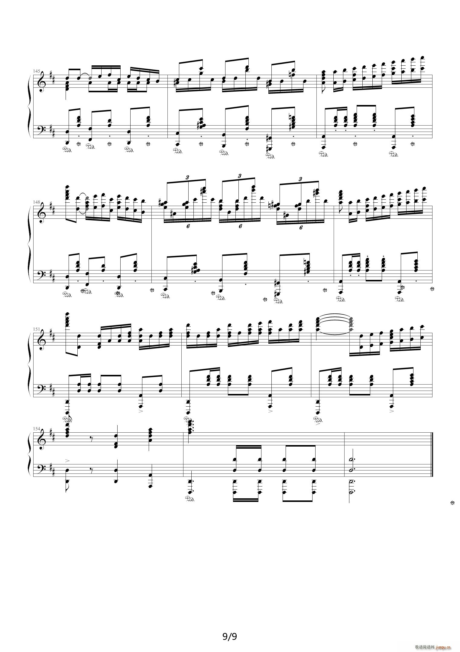 Polonaise in D Major D调(钢琴谱)9