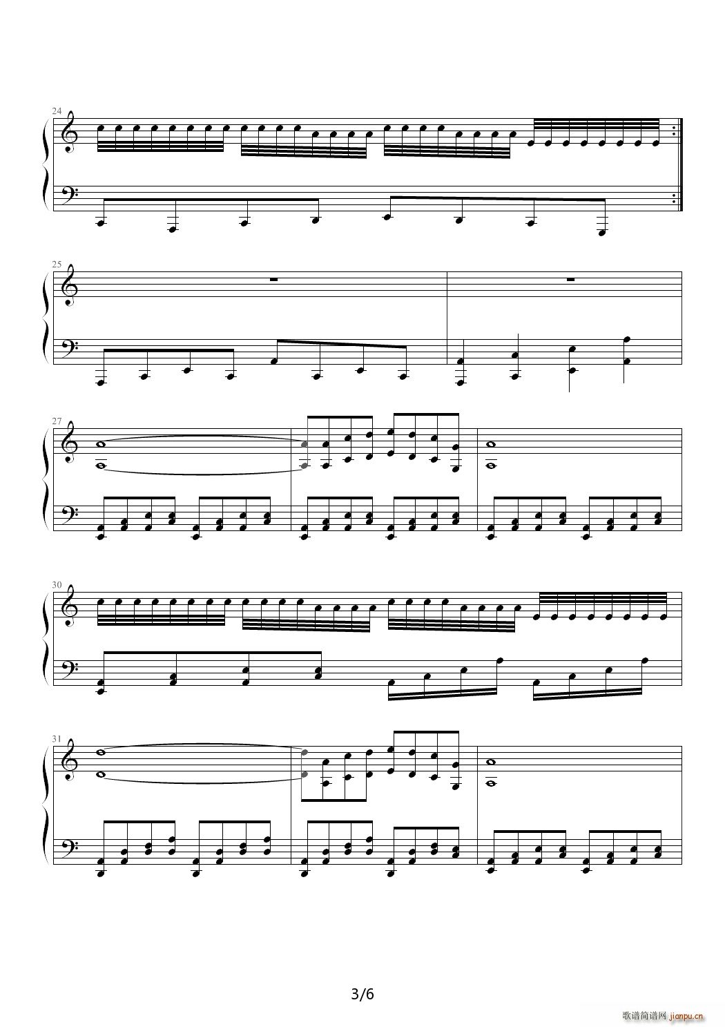 电话情缘 C调(钢琴谱)3