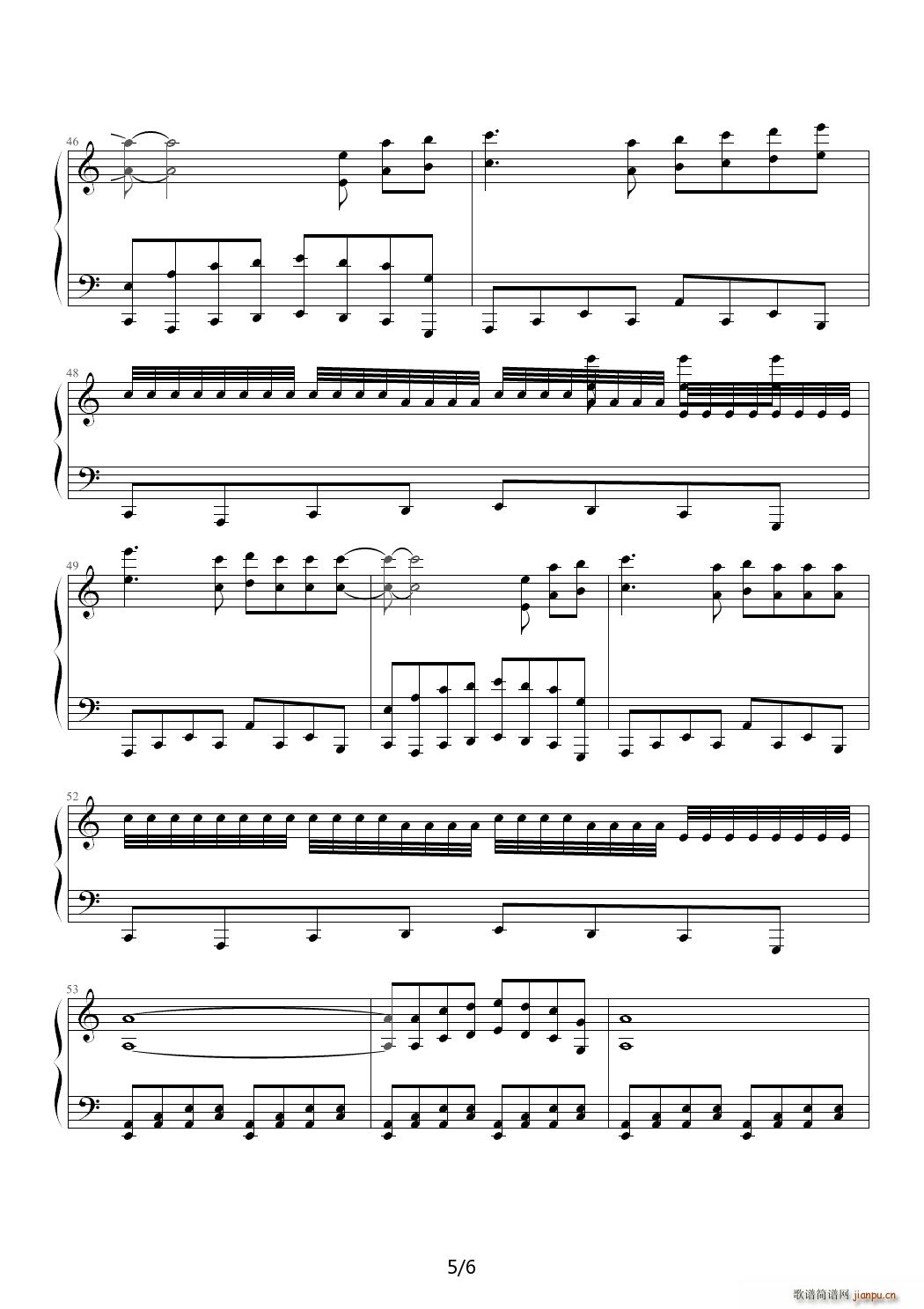 电话情缘 C调(钢琴谱)5