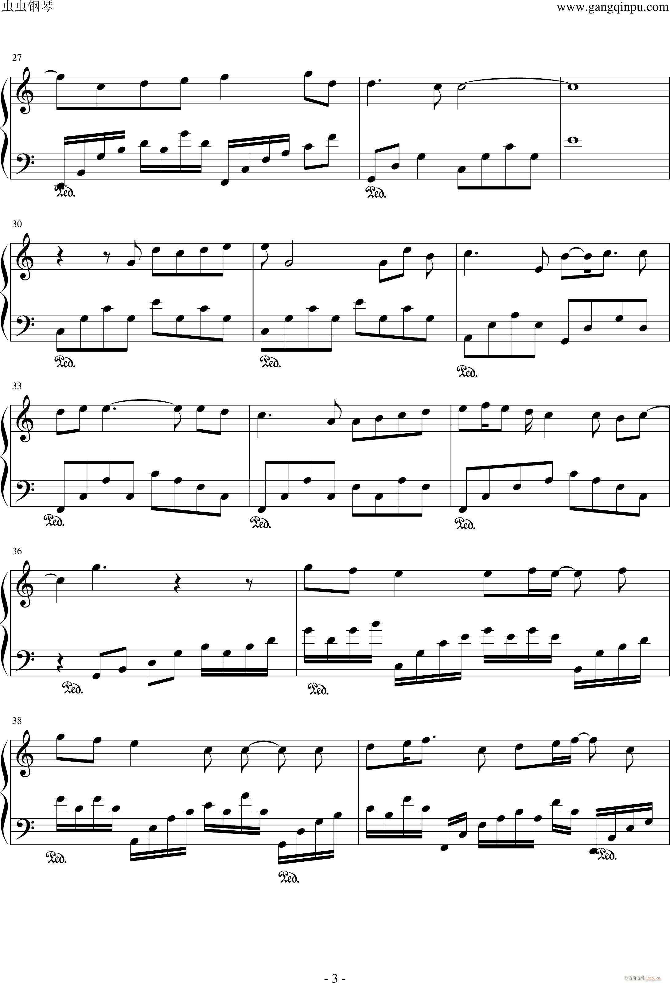 仰望星空 C调(钢琴谱)3