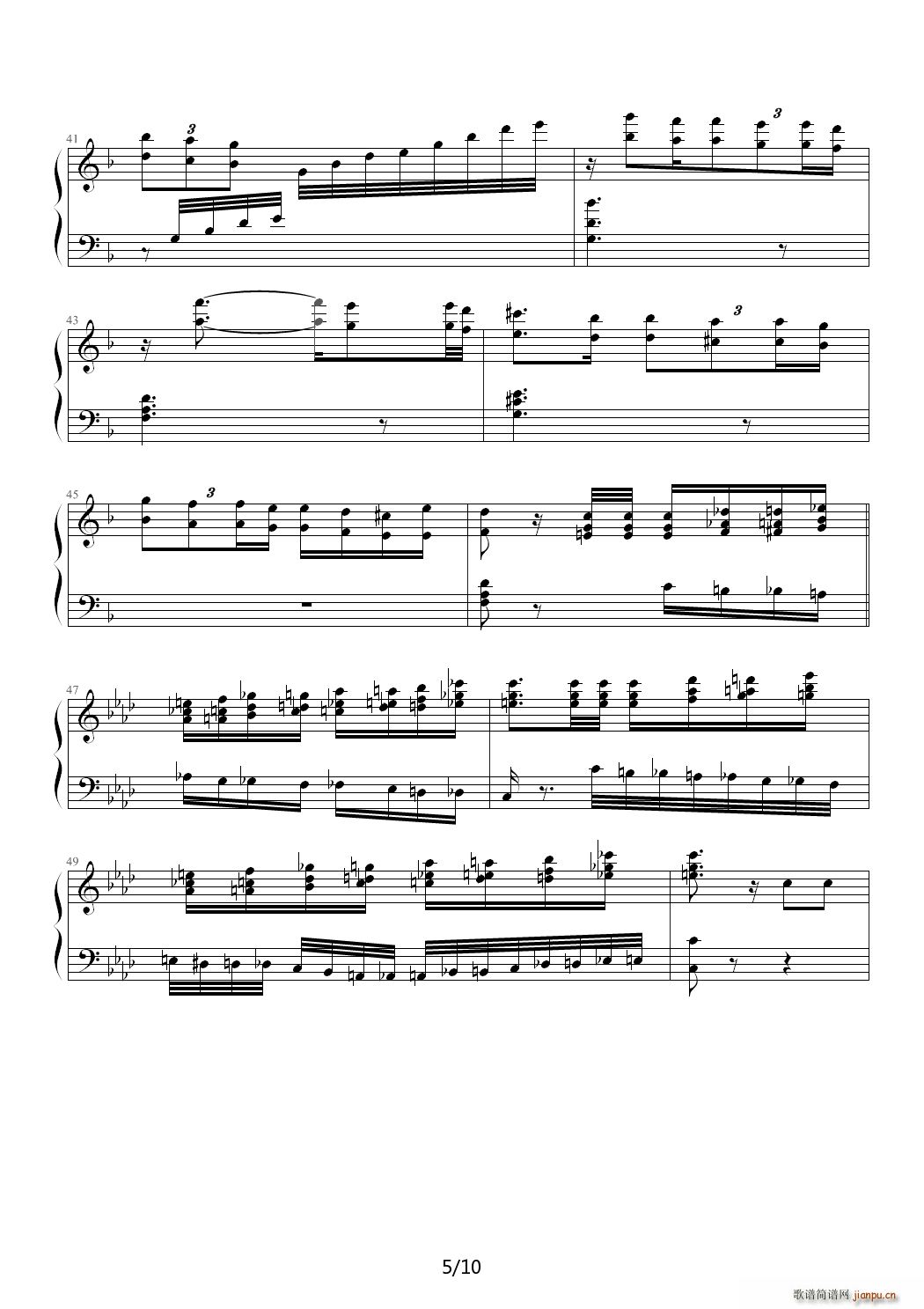 巴黎探戈 降A调(钢琴谱)5