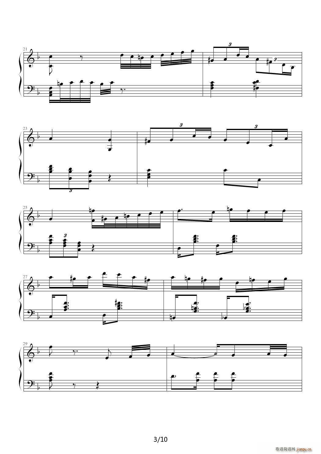 巴黎探戈 降A调(钢琴谱)3