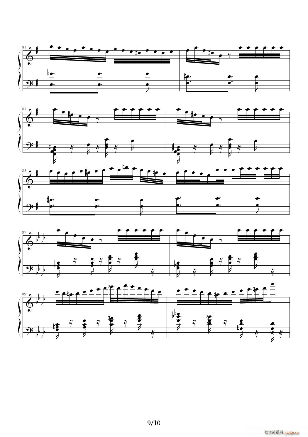 巴黎探戈 降A调(钢琴谱)9