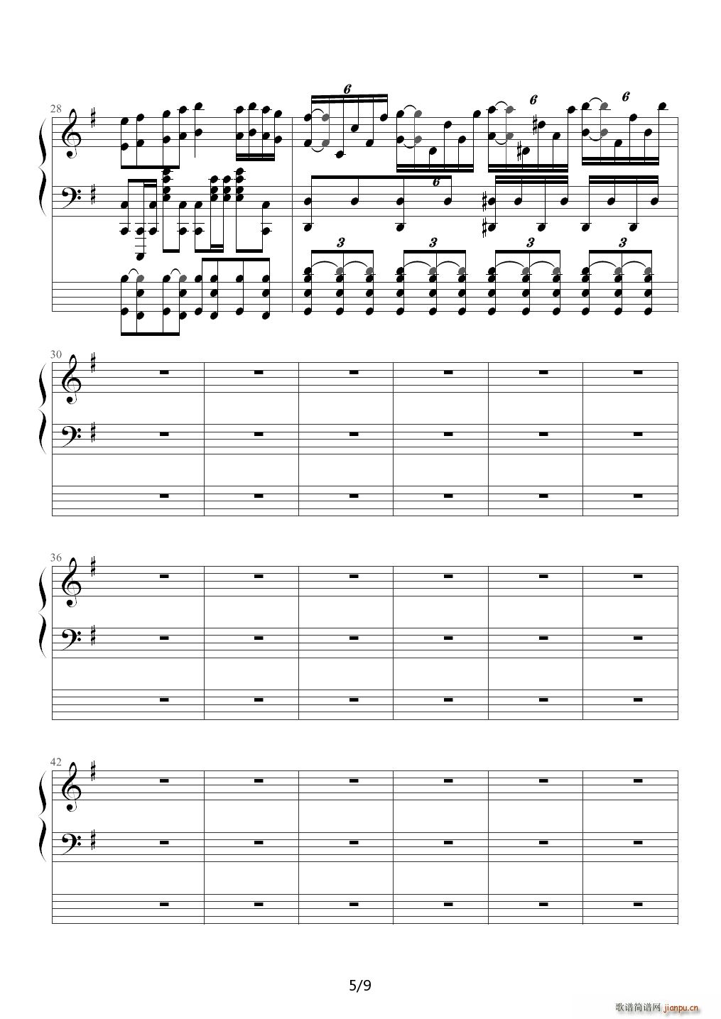 BAD APPLE BLACK G调(钢琴谱)5