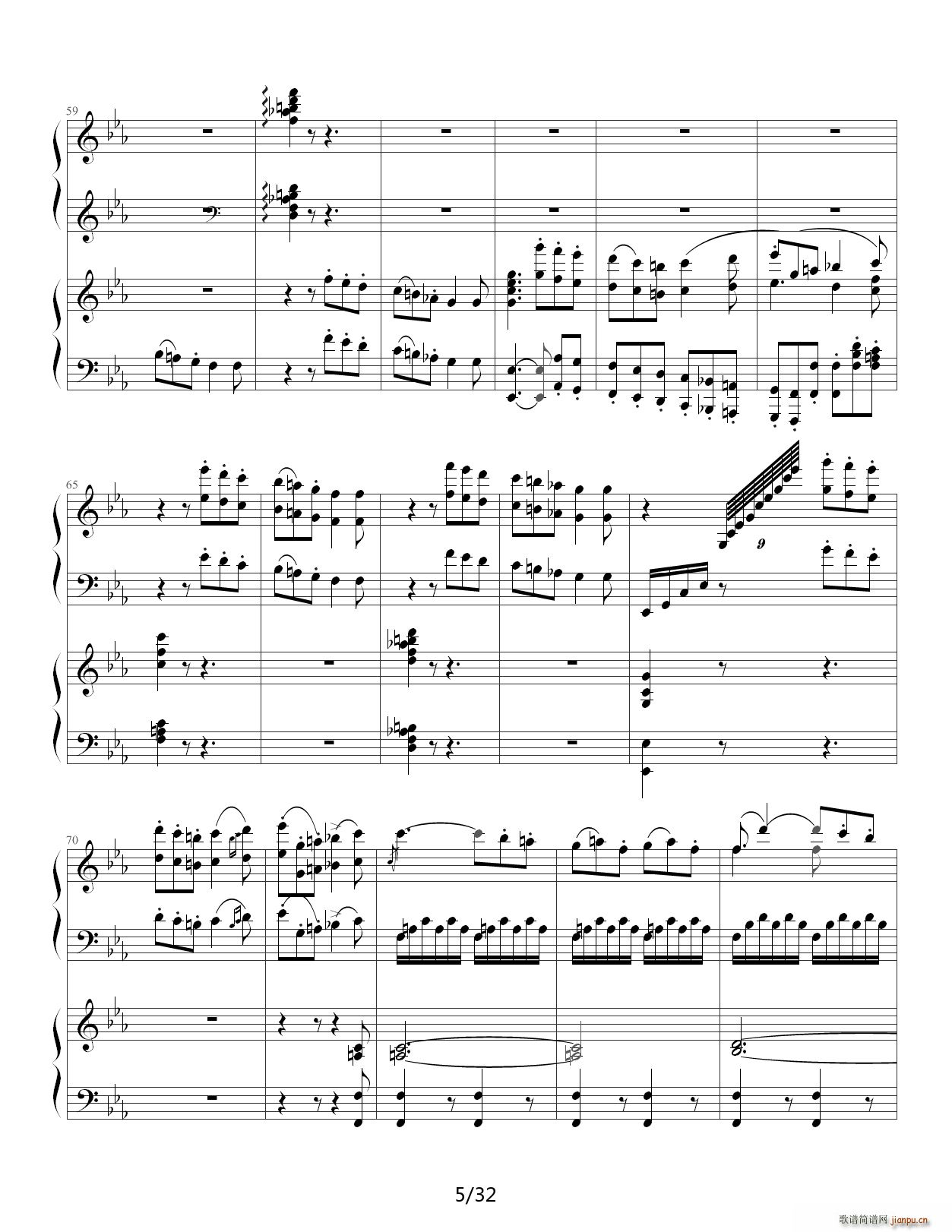 贝多芬第5钢琴协奏曲 皇帝(钢琴谱)5