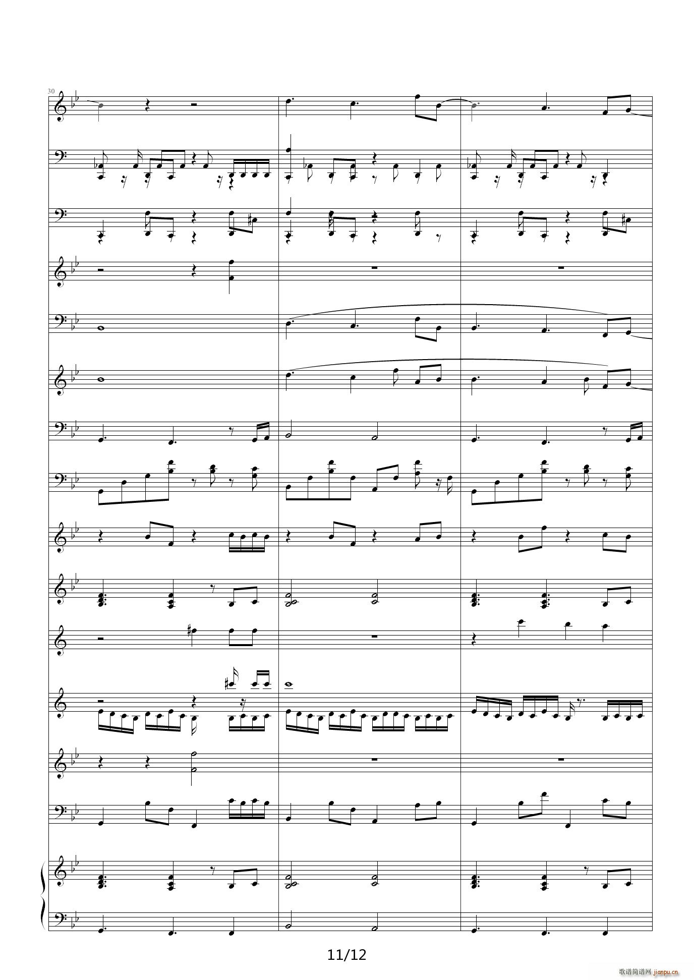 R B蛋糕 降B调(钢琴谱)11