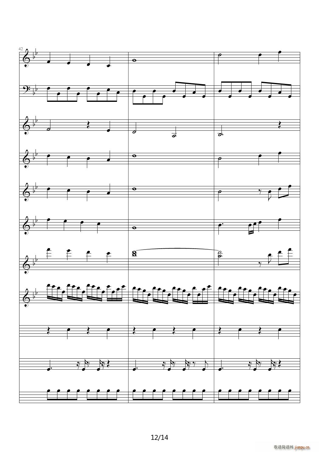 The Poet And The Pendulum 降B调(钢琴谱)12