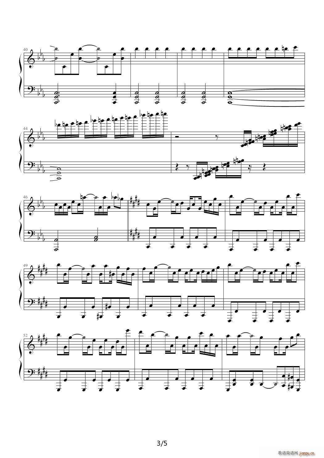 略触的 Evans 鬼畜 降E调(钢琴谱)3