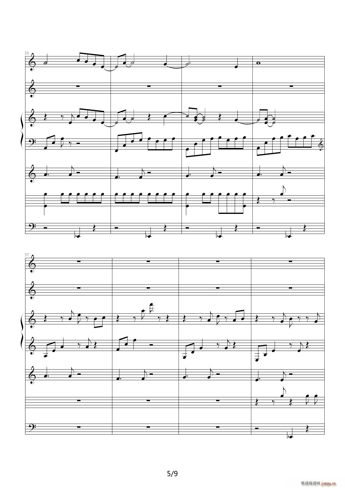 Farewell C调(钢琴谱)5