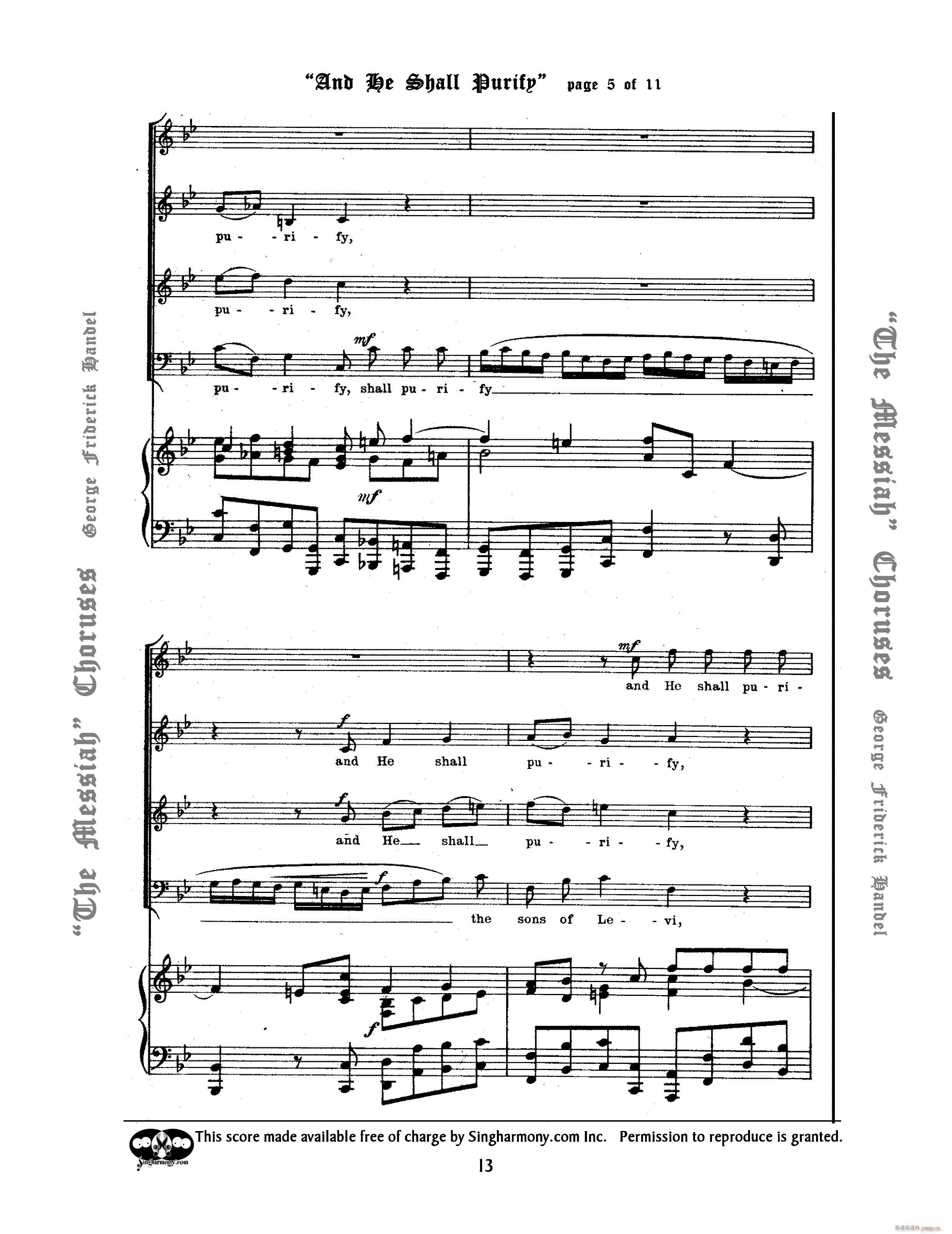 And He Shall Purify(钢琴谱)5