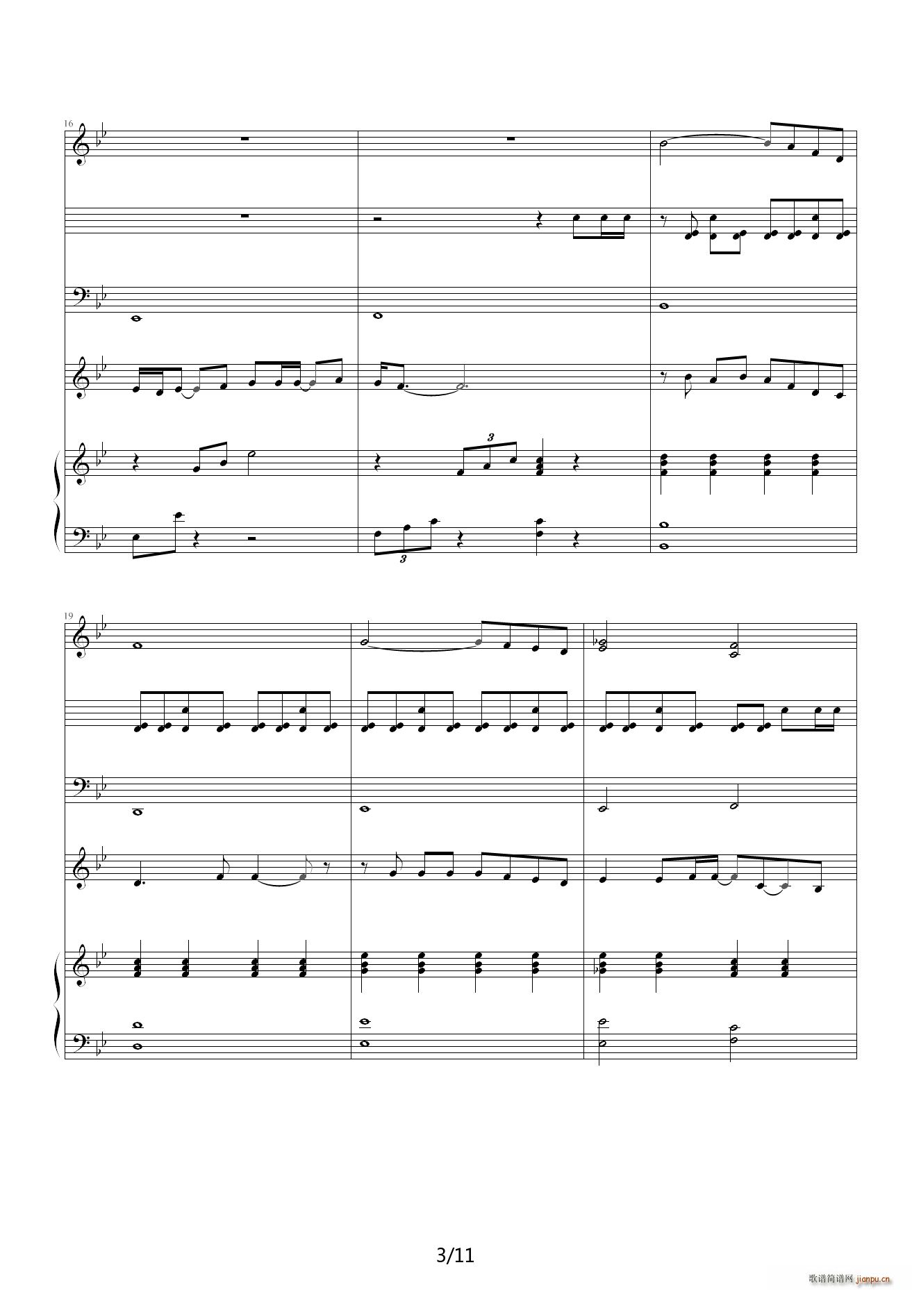 心茧 降B调(钢琴谱)3