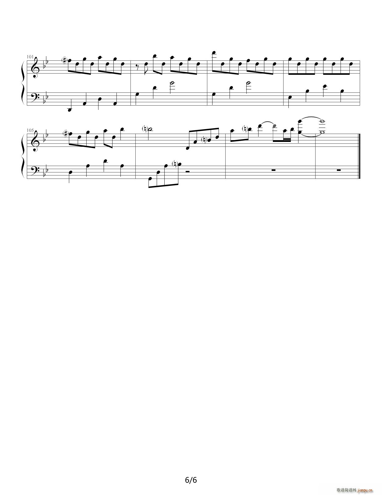 Happy together 降B调(钢琴谱)6