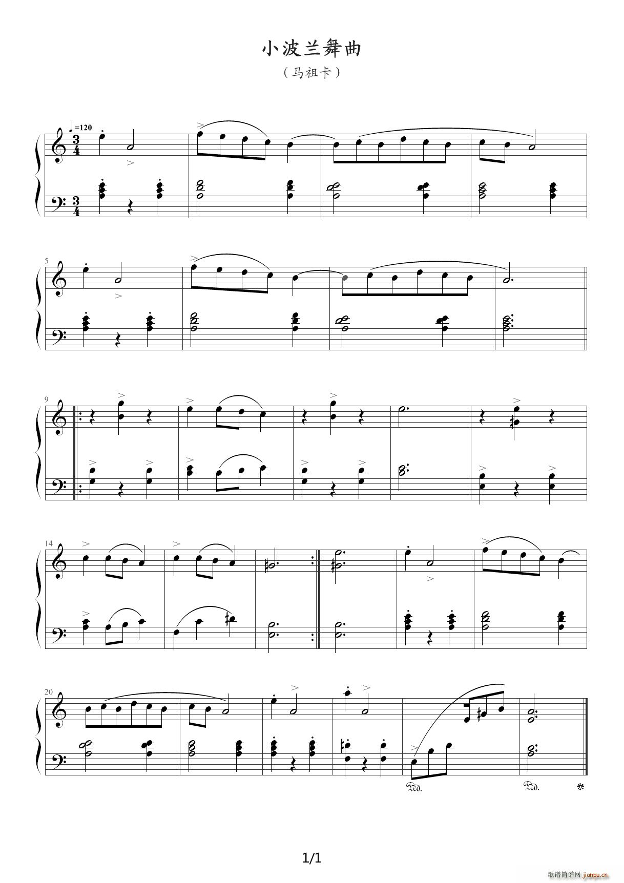 约翰 汤普森现代钢琴教程2 大汤2 24小波兰舞曲 C调(钢琴谱)1