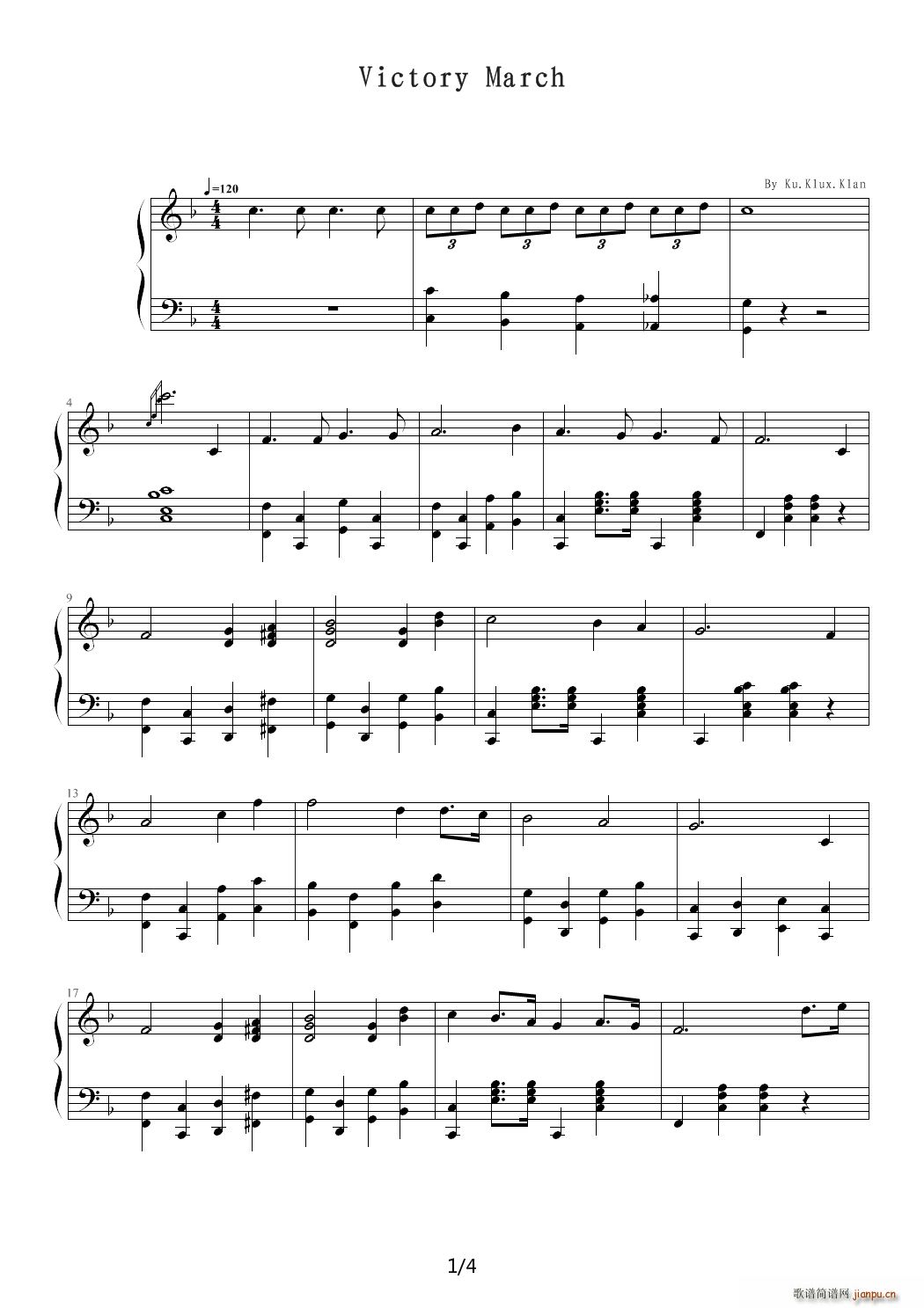 Victory March F调(钢琴谱)1
