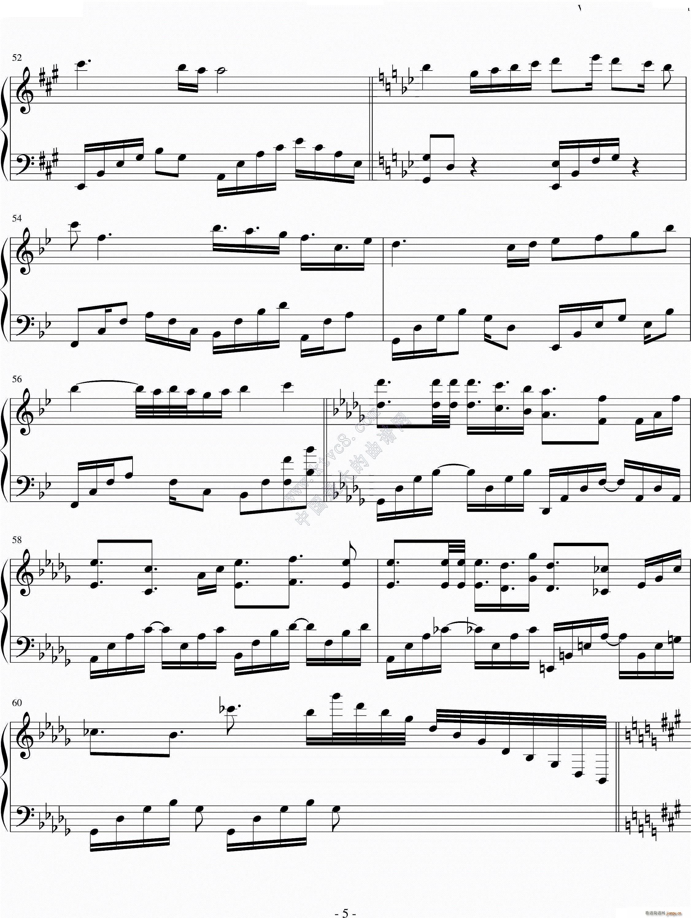 初音ミク Umbrella 良曲(钢琴谱)5