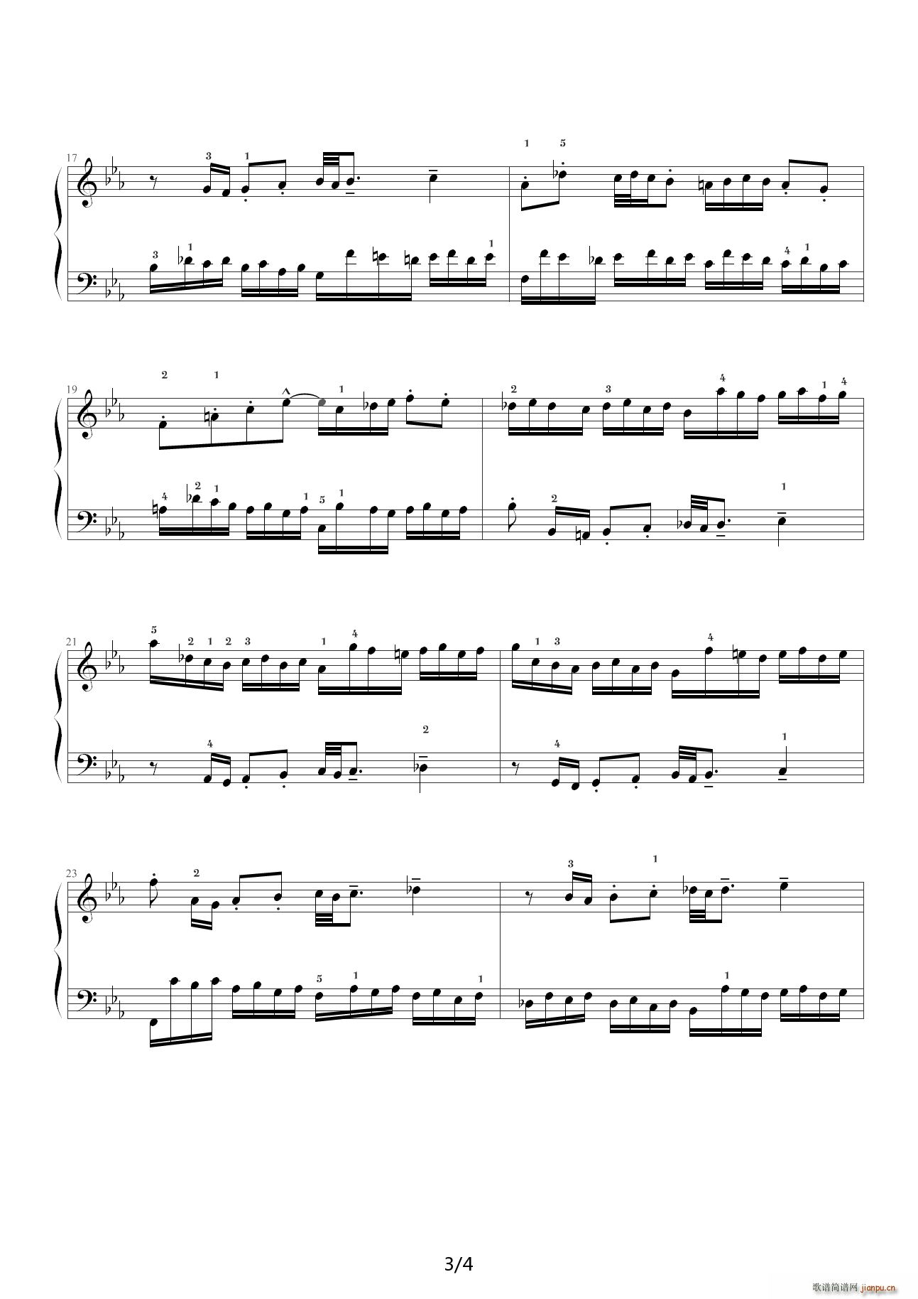 巴赫二部创意曲5 降E调(钢琴谱)3