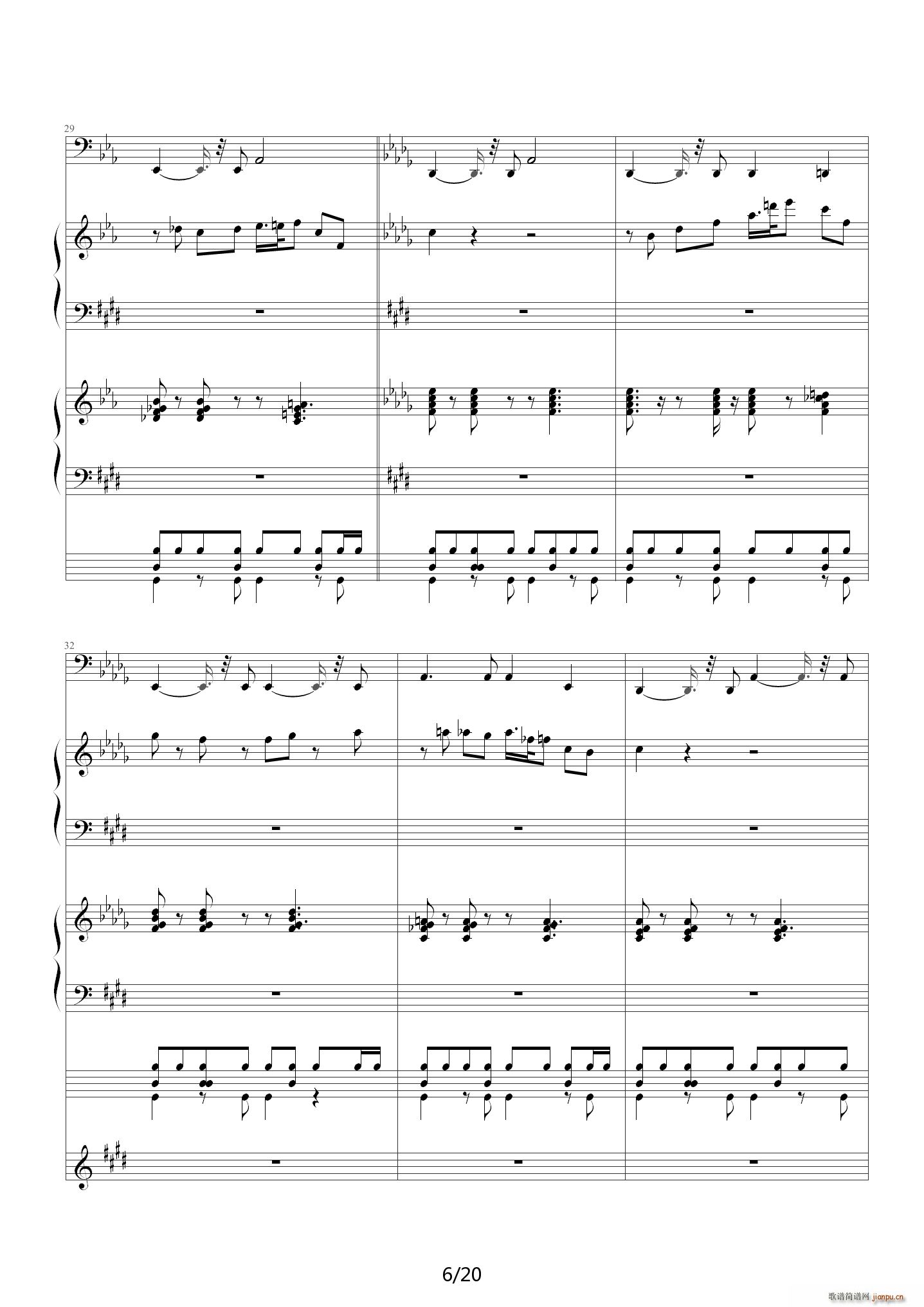 蜜桃冰茶 E调(钢琴谱)6