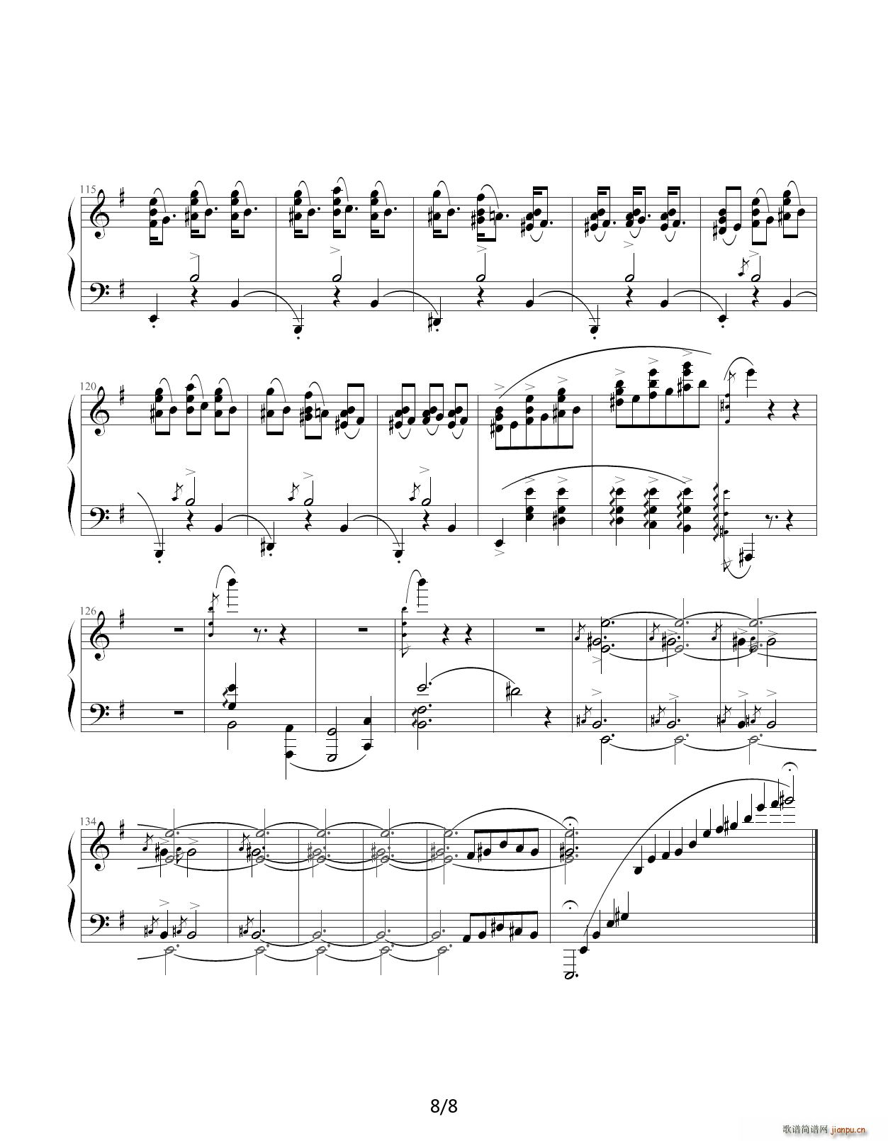 Chopin 肖邦 练习曲 Op 25 No 5 随想 G调(钢琴谱)8