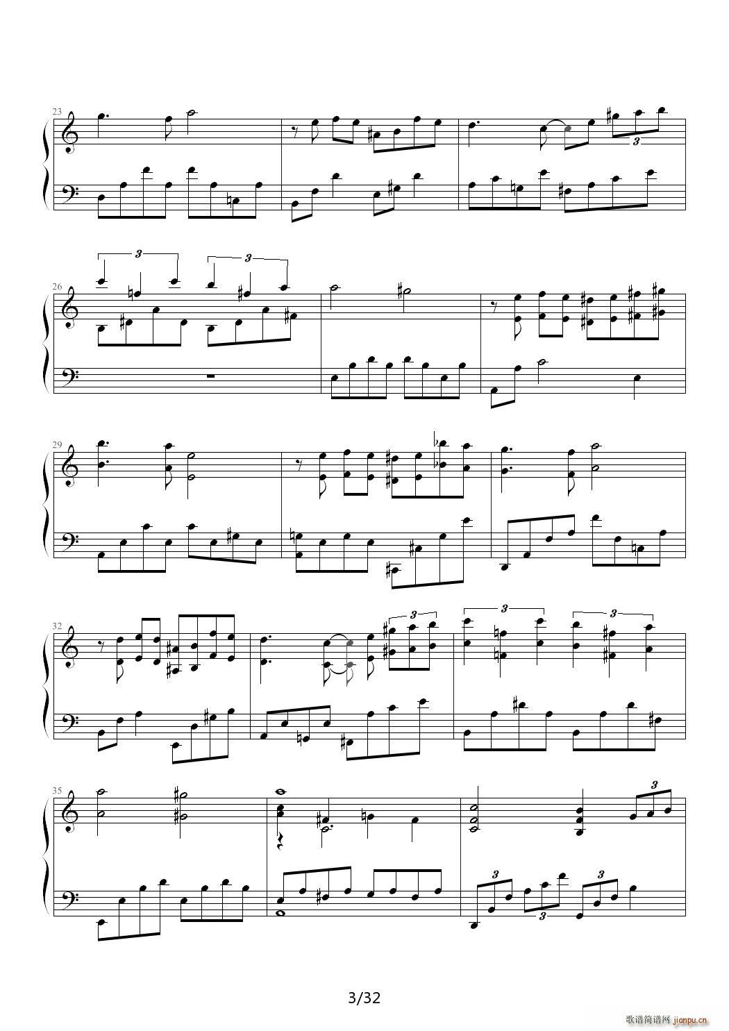 日本配反千住明的作品 日曜觥干爸器 兄黝 琴V(钢琴谱)3