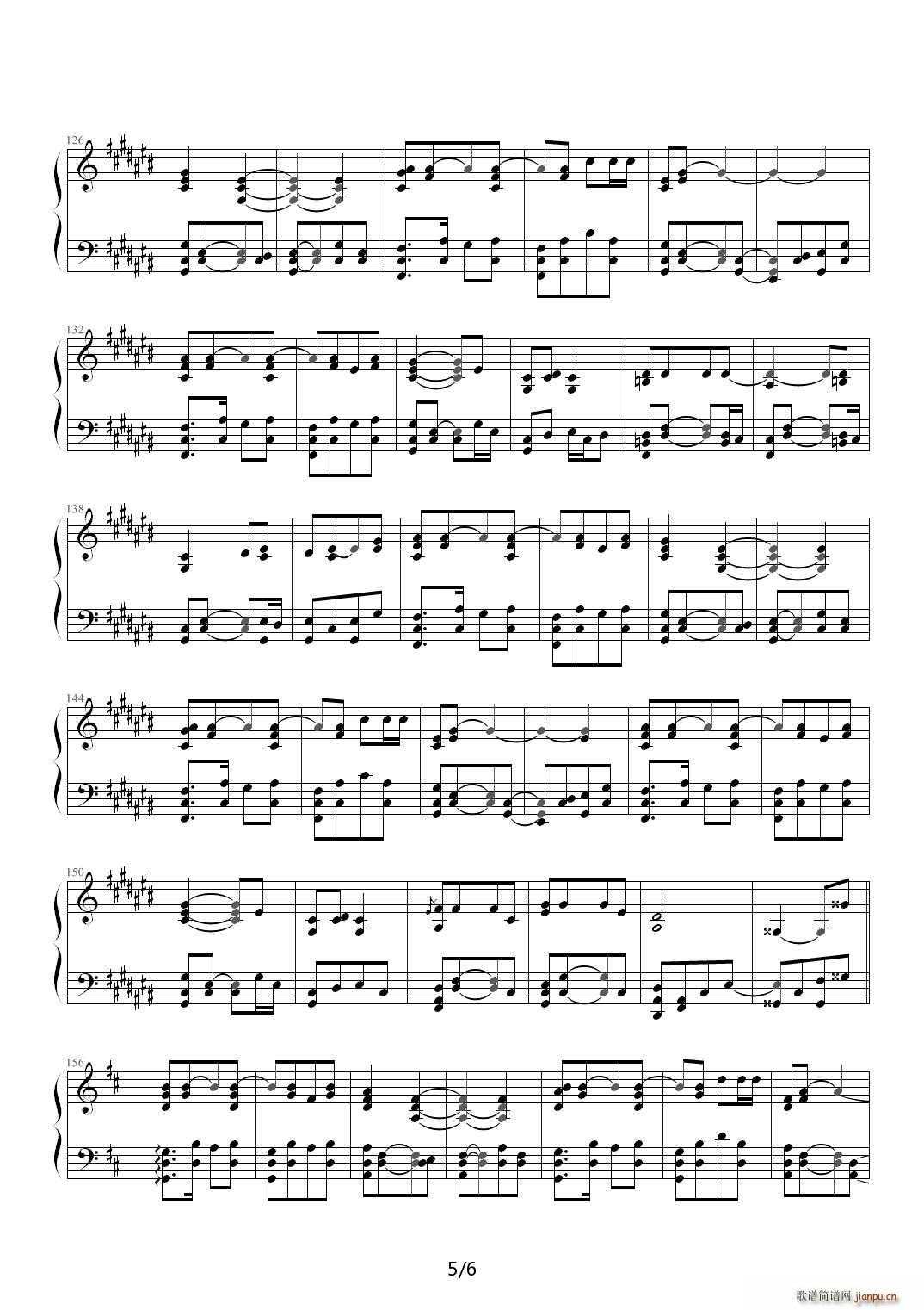 Haier 降D调(钢琴谱)5