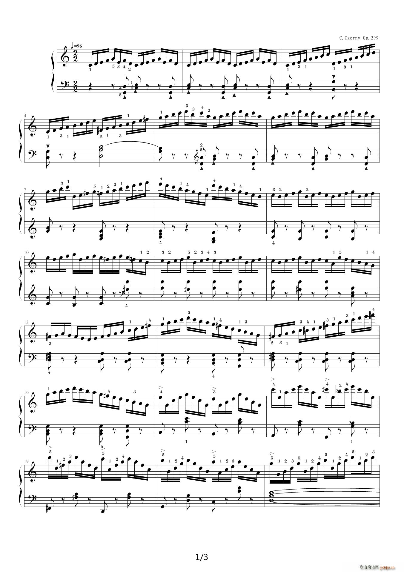 车尔尼299 No 08 C调(钢琴谱)1