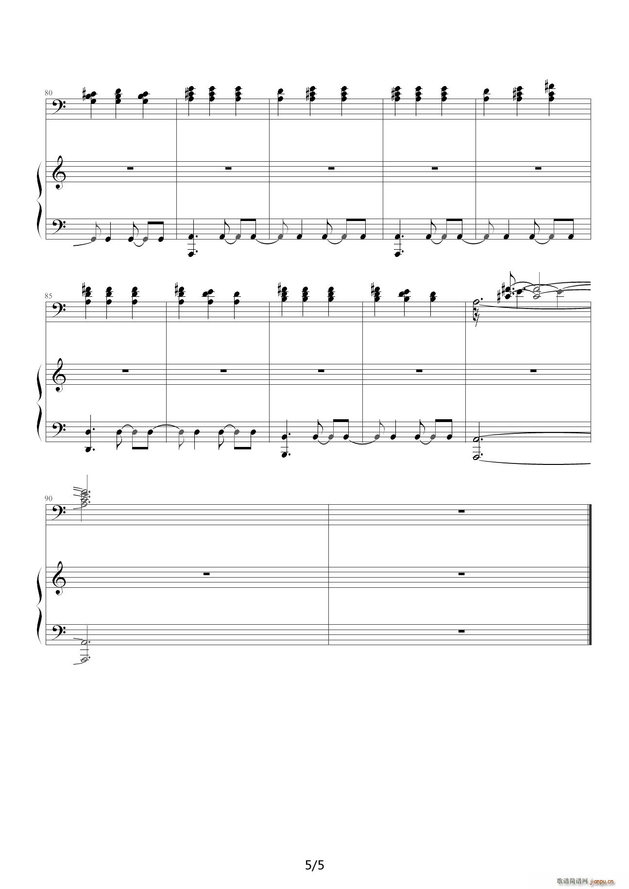 Fog C调(钢琴谱)5