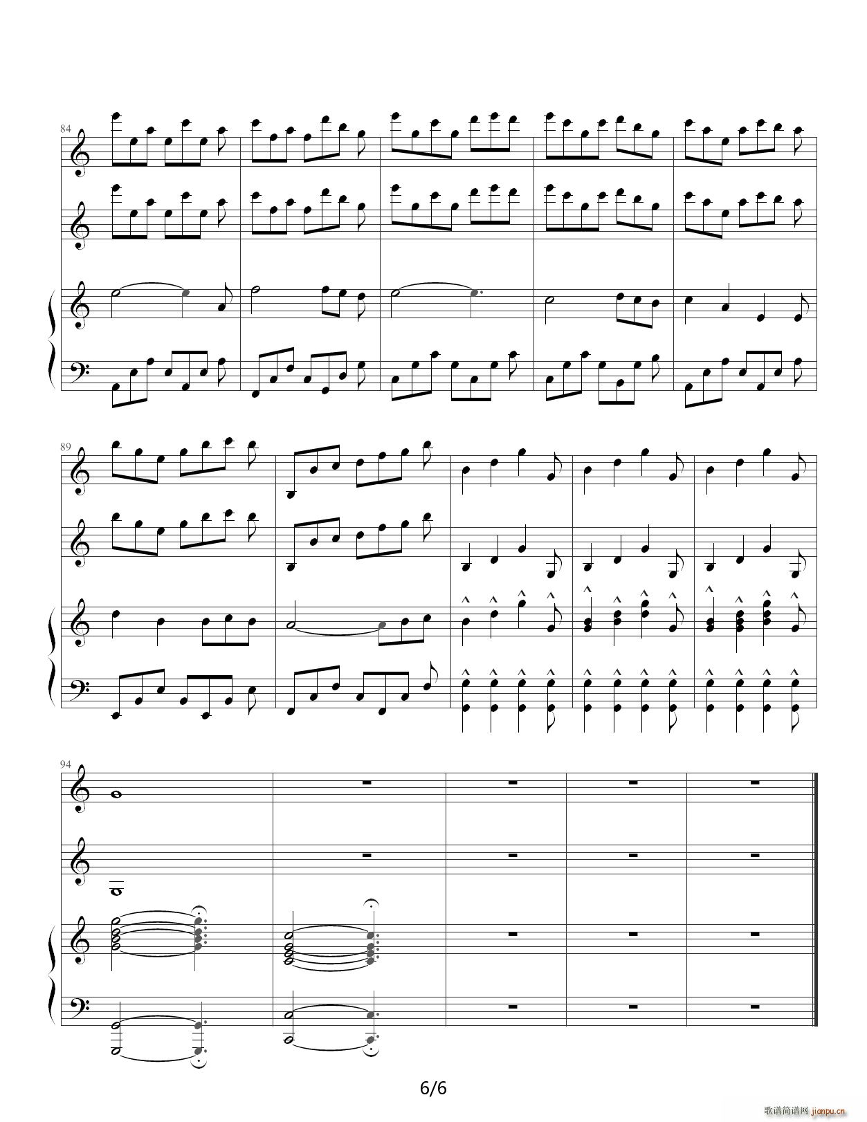 Santorini C调(钢琴谱)6