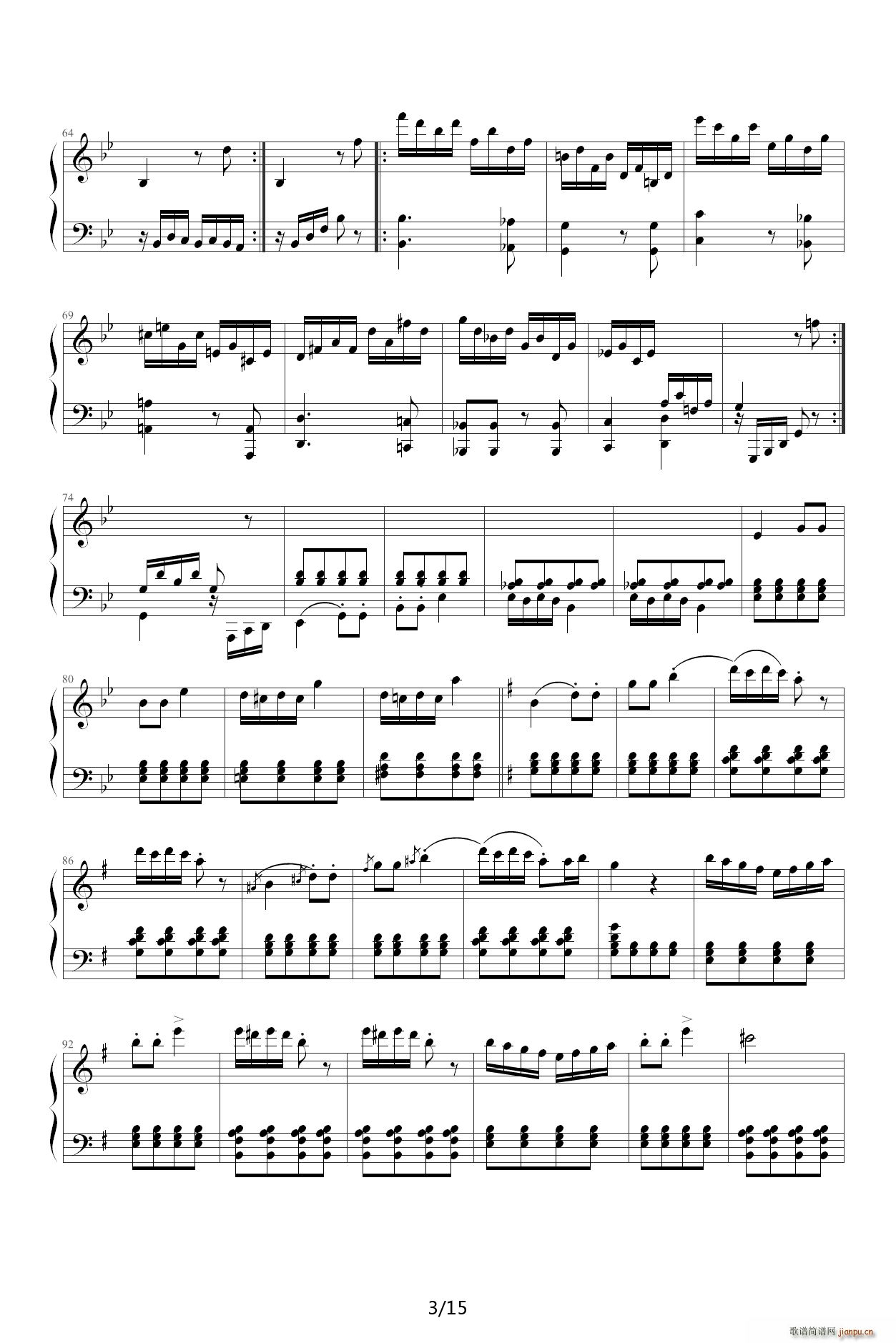 贝多芬 Rage Over The Lost Penny 丢失一分钱的愤怒 G调(钢琴谱)3