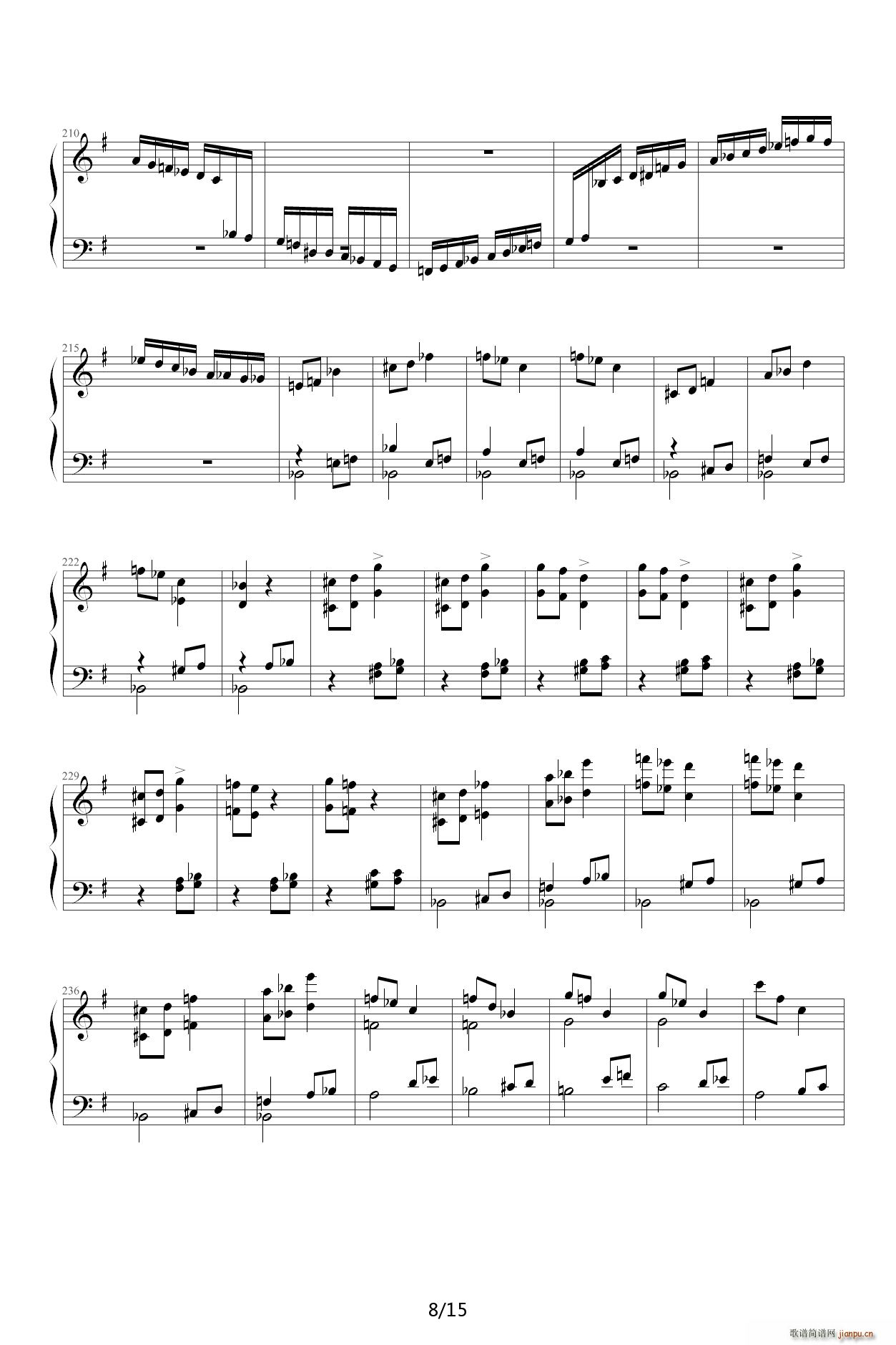 贝多芬 Rage Over The Lost Penny 丢失一分钱的愤怒 G调(钢琴谱)8