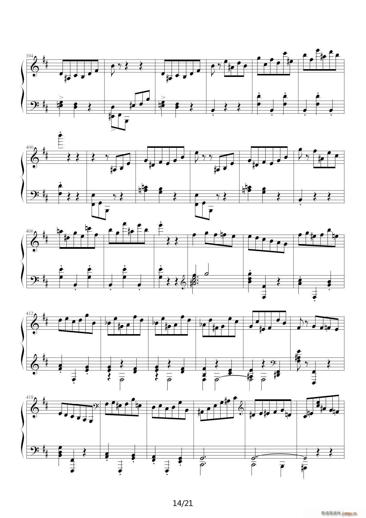 肖邦第一谐谑曲 D调(钢琴谱)14