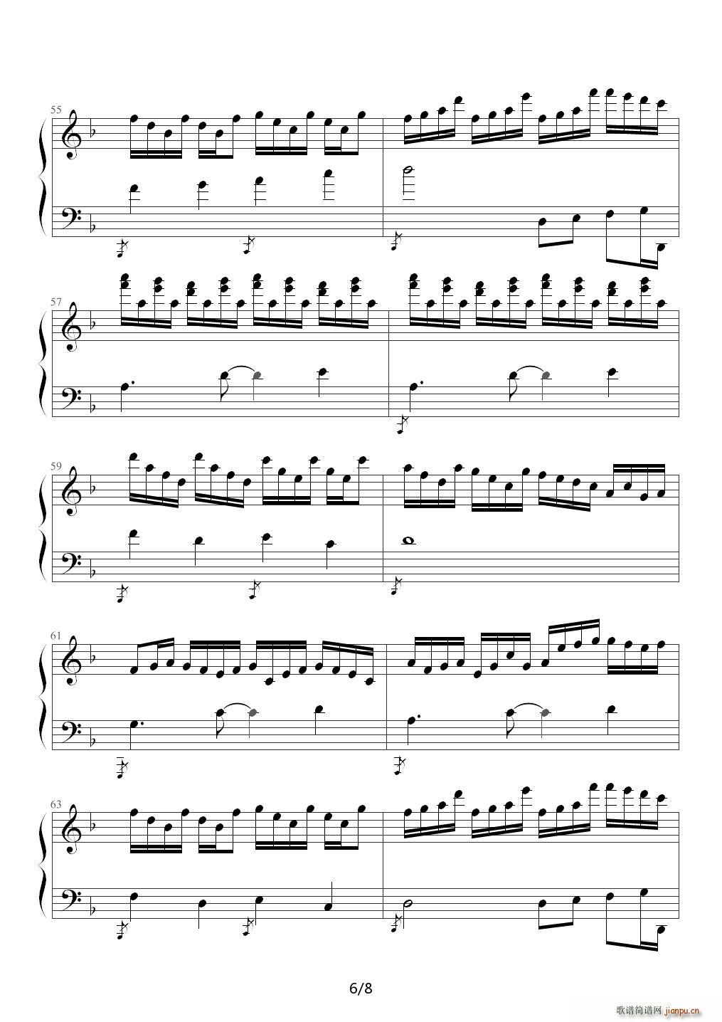 Border of Life 降D调(钢琴谱)6