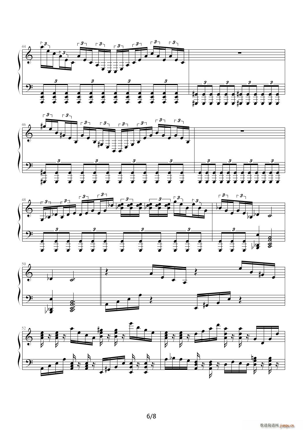 愤怒的帕格尼尼 C调(钢琴谱)6