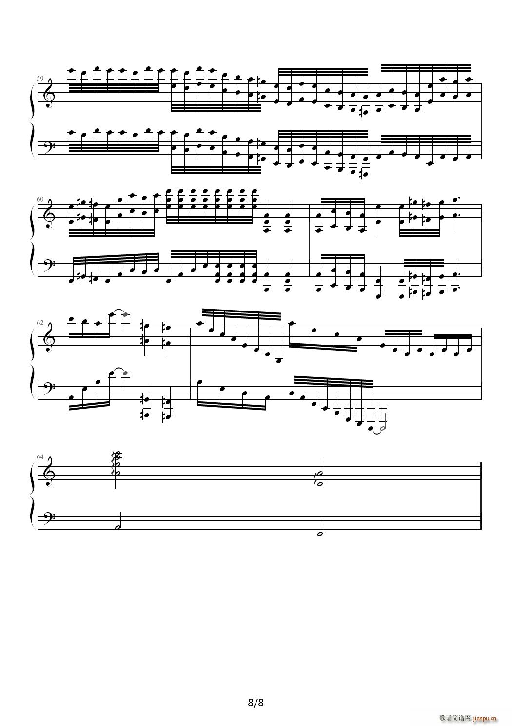 愤怒的帕格尼尼 C调(钢琴谱)8