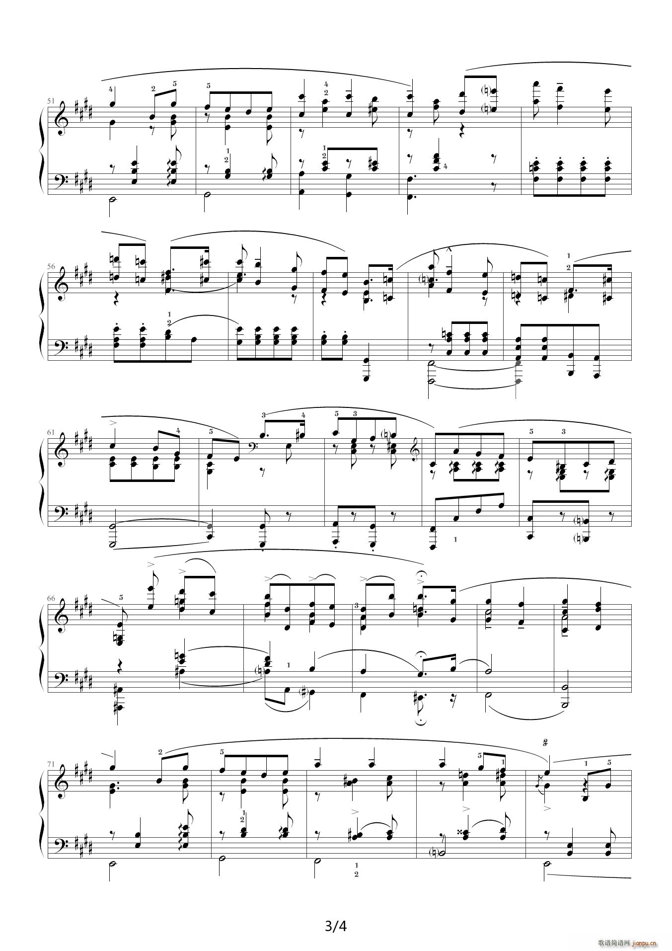 爱的礼赞 艾尔加 E调(钢琴谱)3