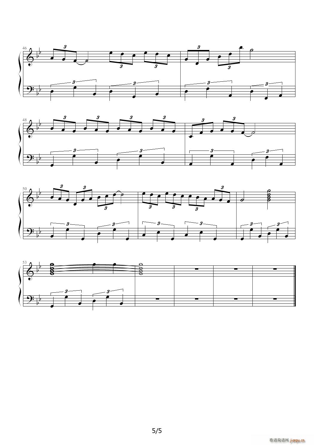 夏夜舞曲 降B调(钢琴谱)5