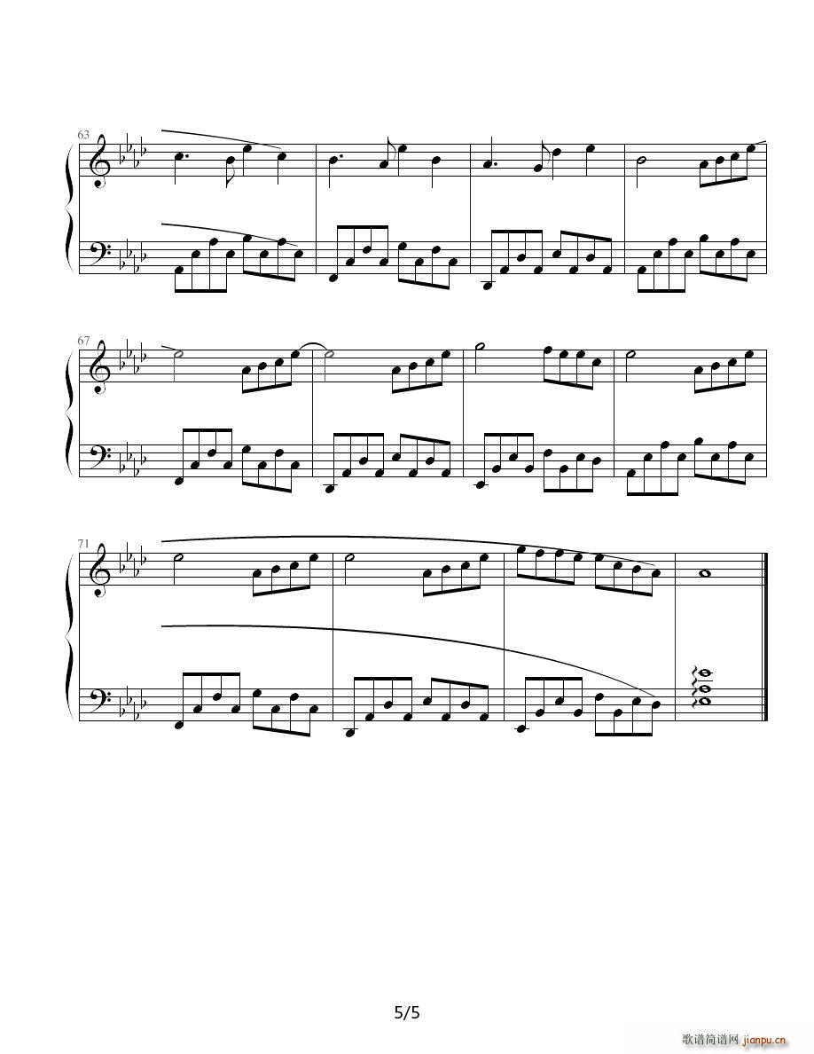 Memory 降A调(钢琴谱)5