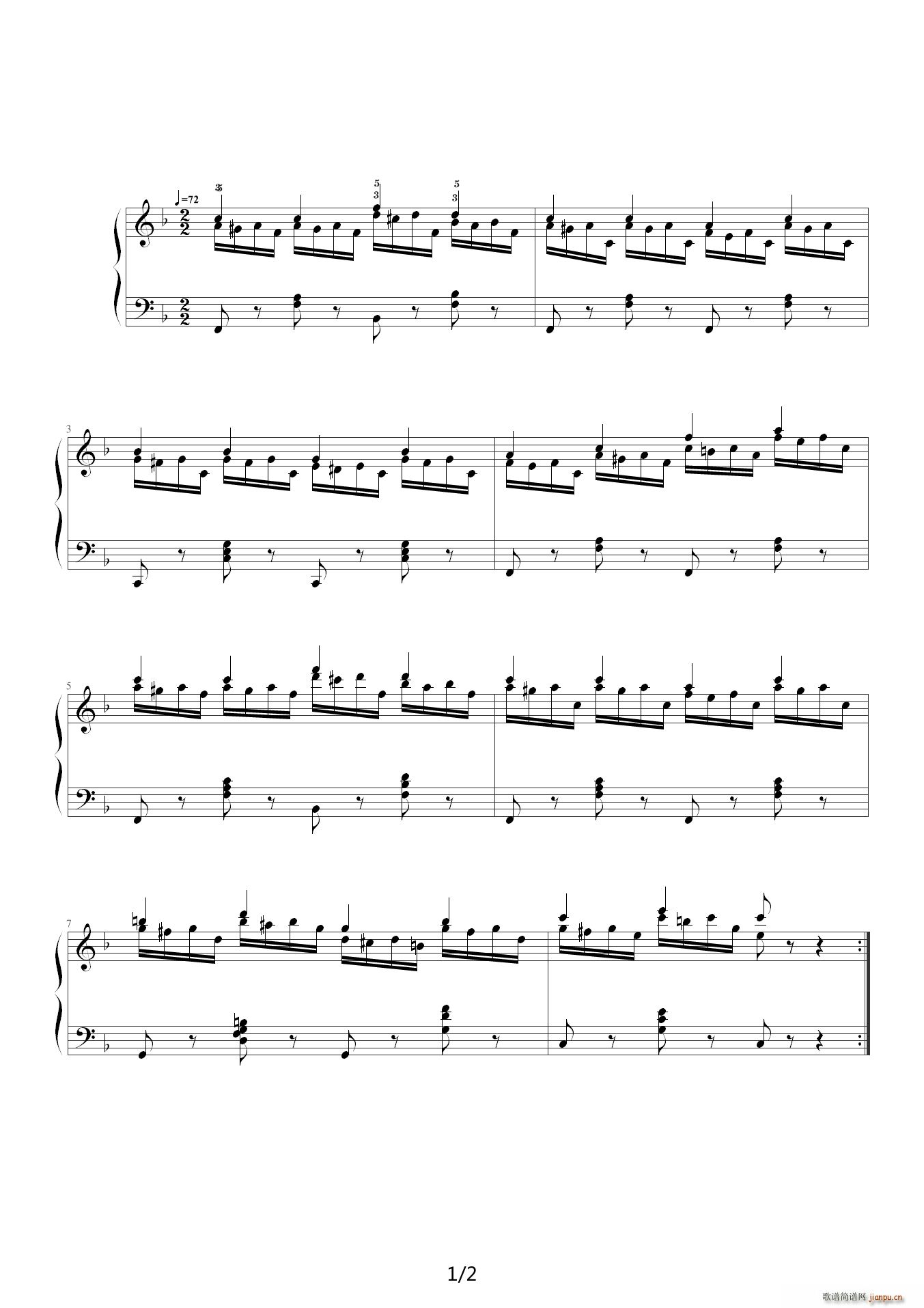 车尔尼299 No 17 F调(钢琴谱)1