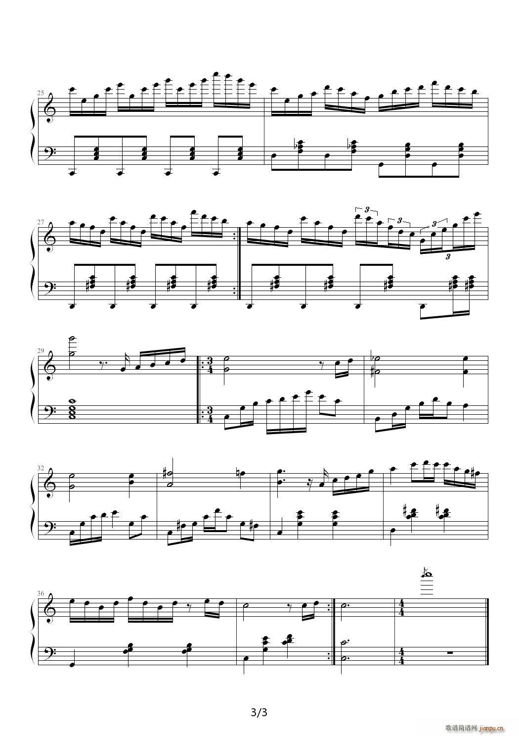 猫鼠大战 续 C调(钢琴谱)3