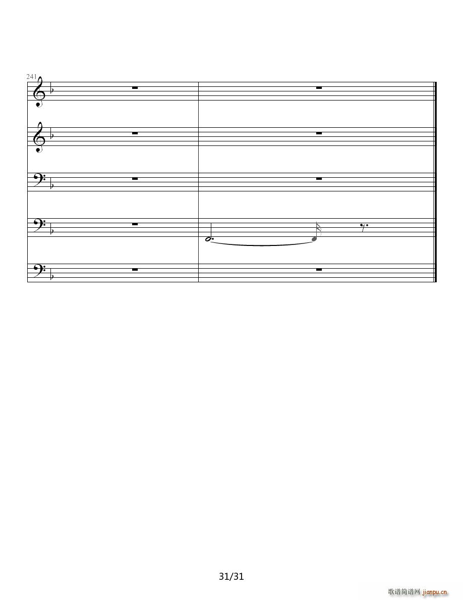 德沃夏克最著名的一首弦乐四重奏中的第一乐章(钢琴谱)31