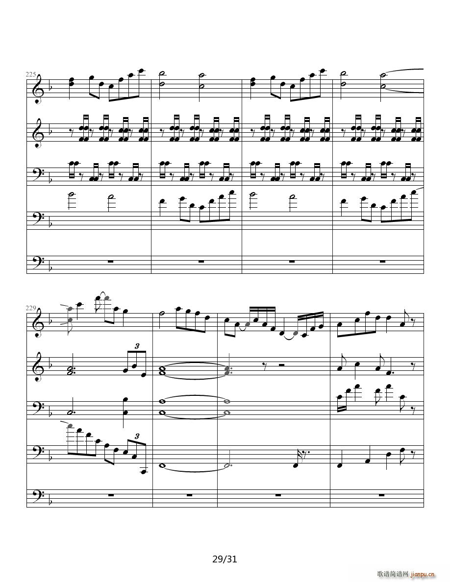 德沃夏克最著名的一首弦乐四重奏中的第一乐章(钢琴谱)29