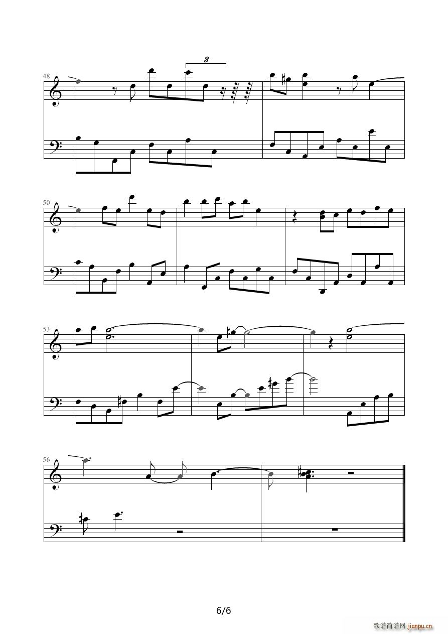 Tears of the angel 妻子的诱惑 C调(钢琴谱)6