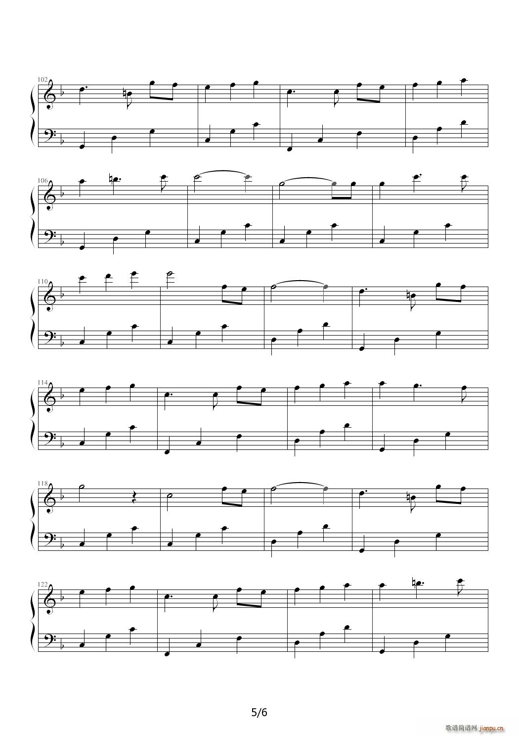 Brian Crain 的 Butterfly Waltz(钢琴谱)5